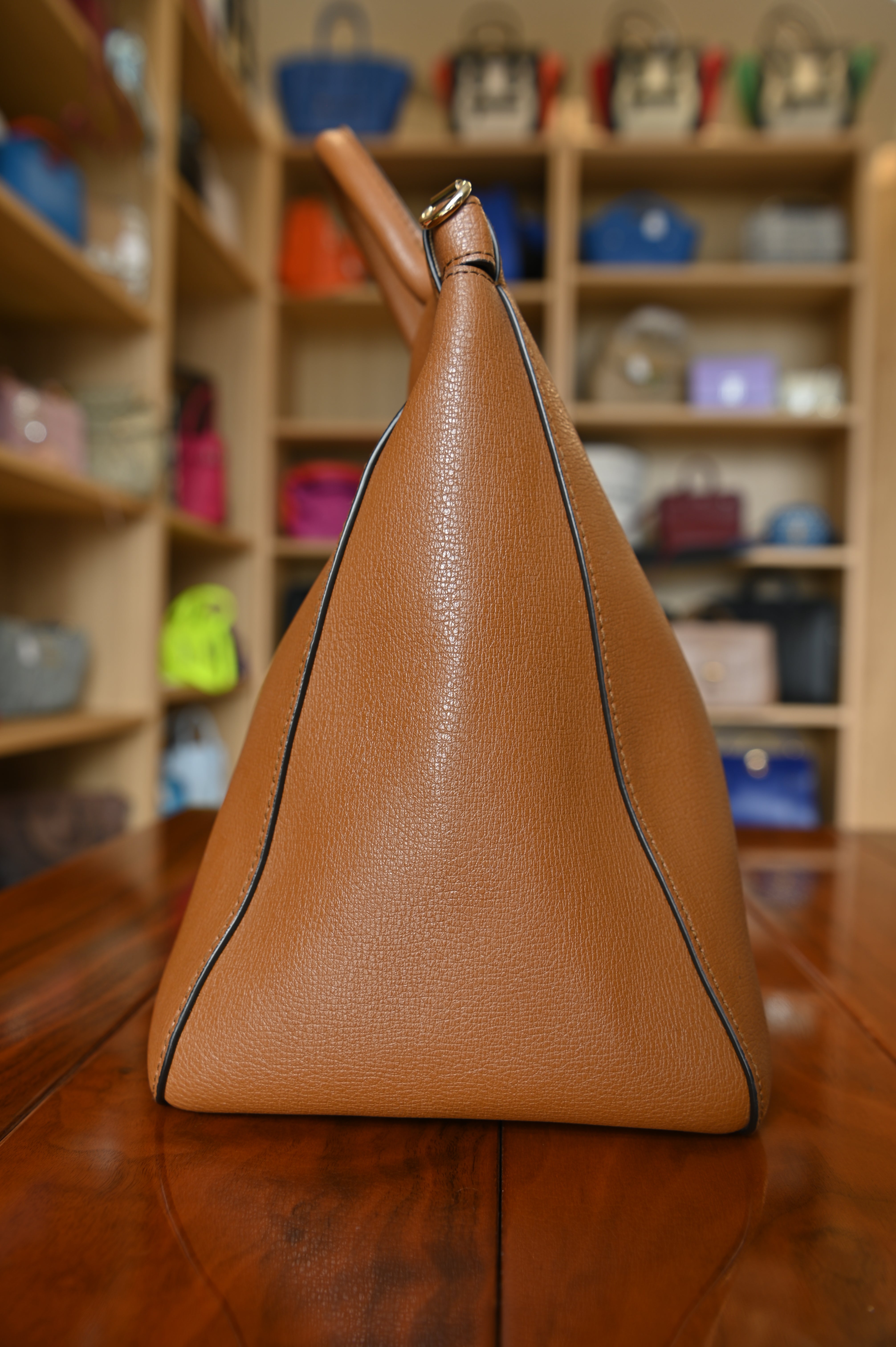 Furla Brown Palazzo Tote Bag side
