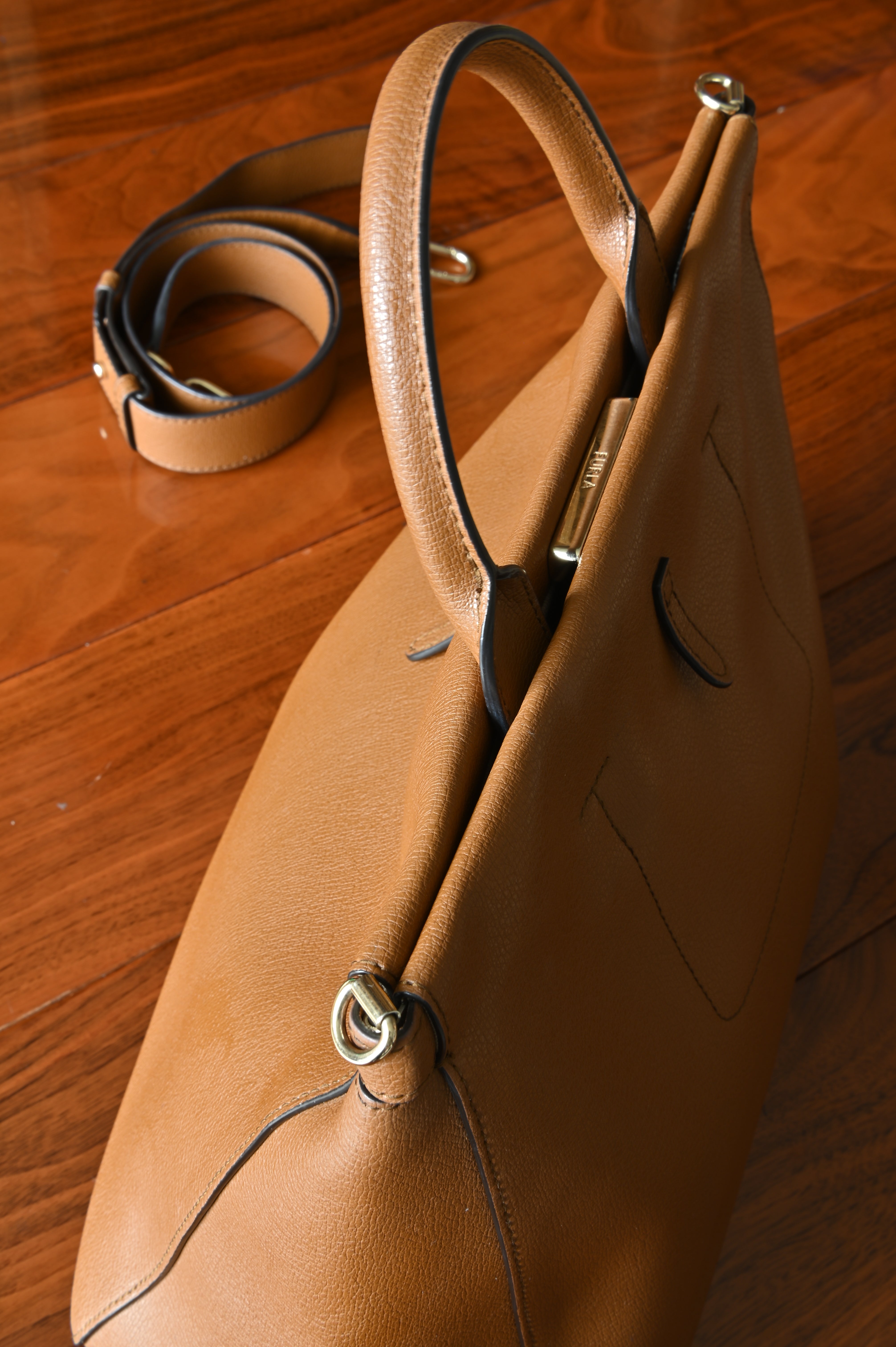 Furla Brown Palazzo Tote Bag top