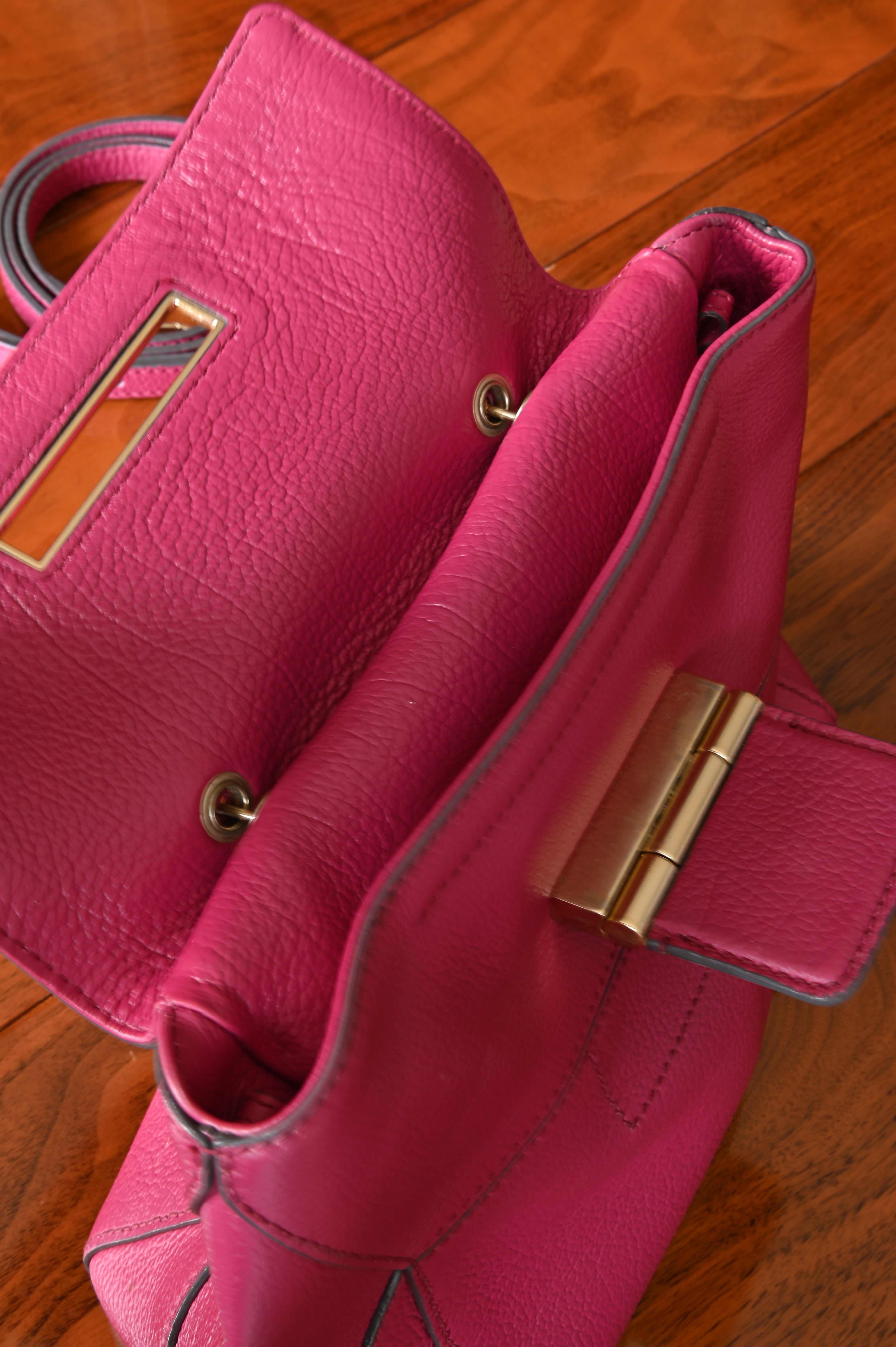 Furla Pink Artesia Bag open
