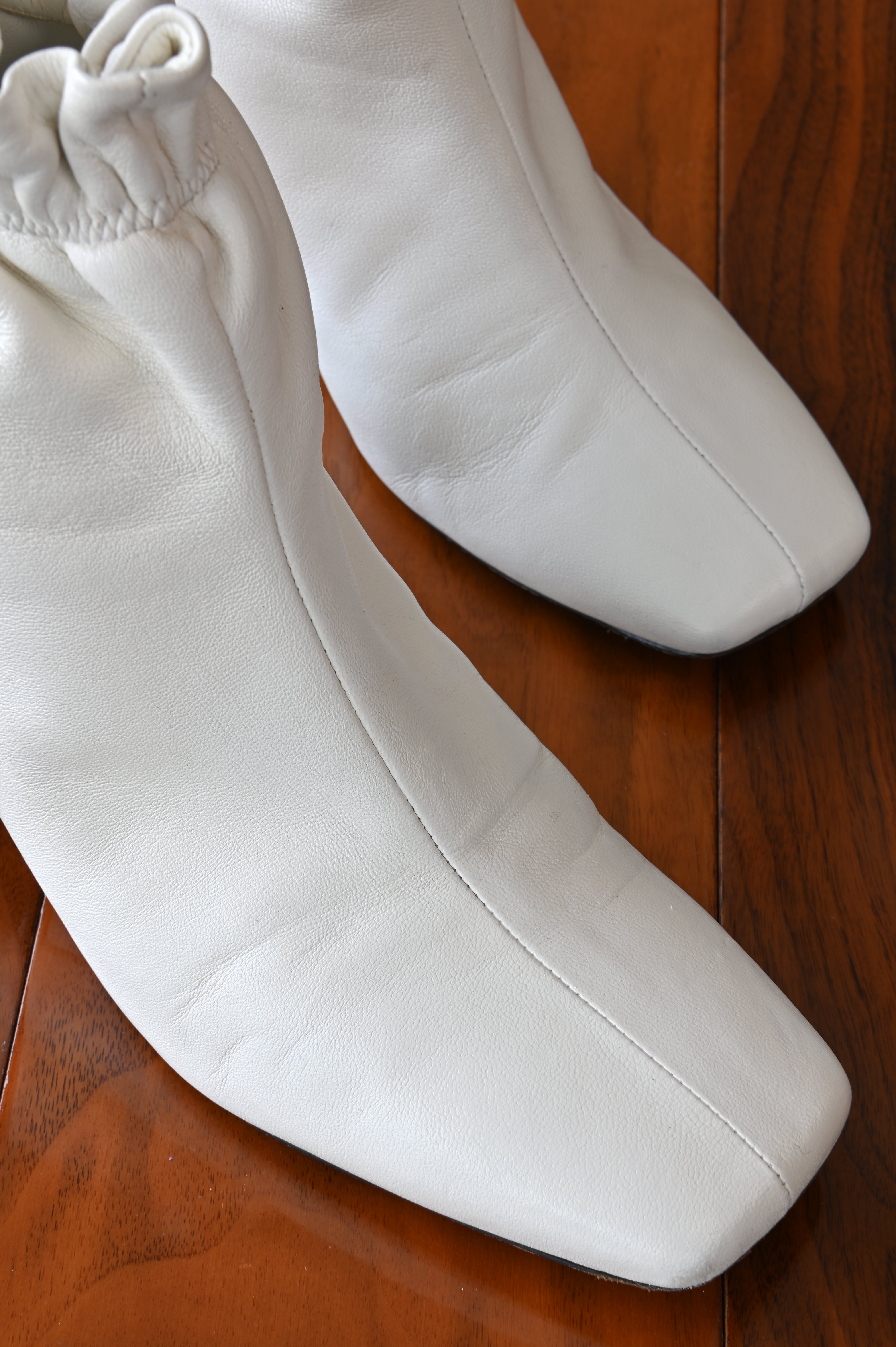 Givenchy White Lamb Leather Ankle Boots front