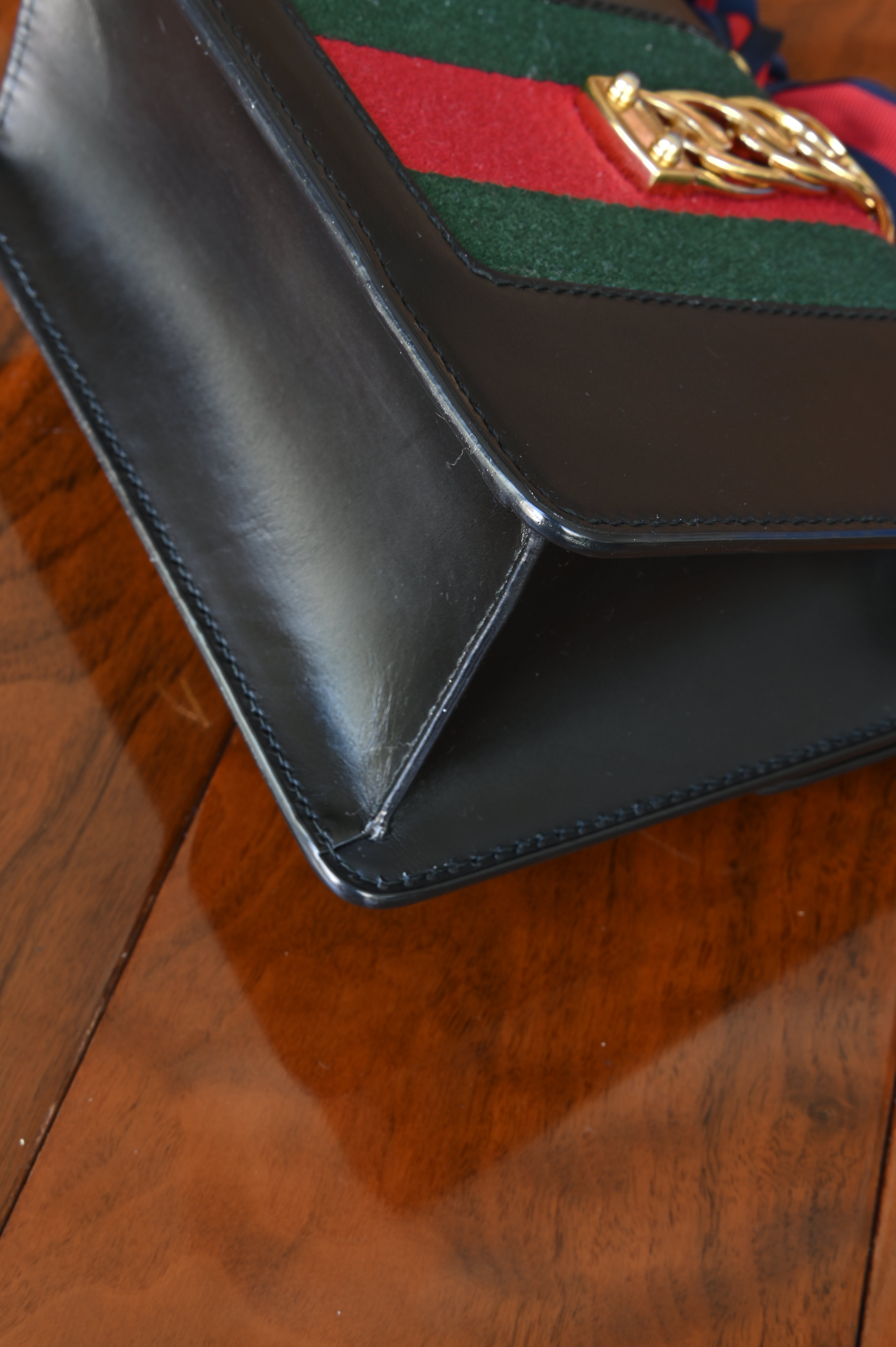 Gucci Black Sylvie Bag angle
