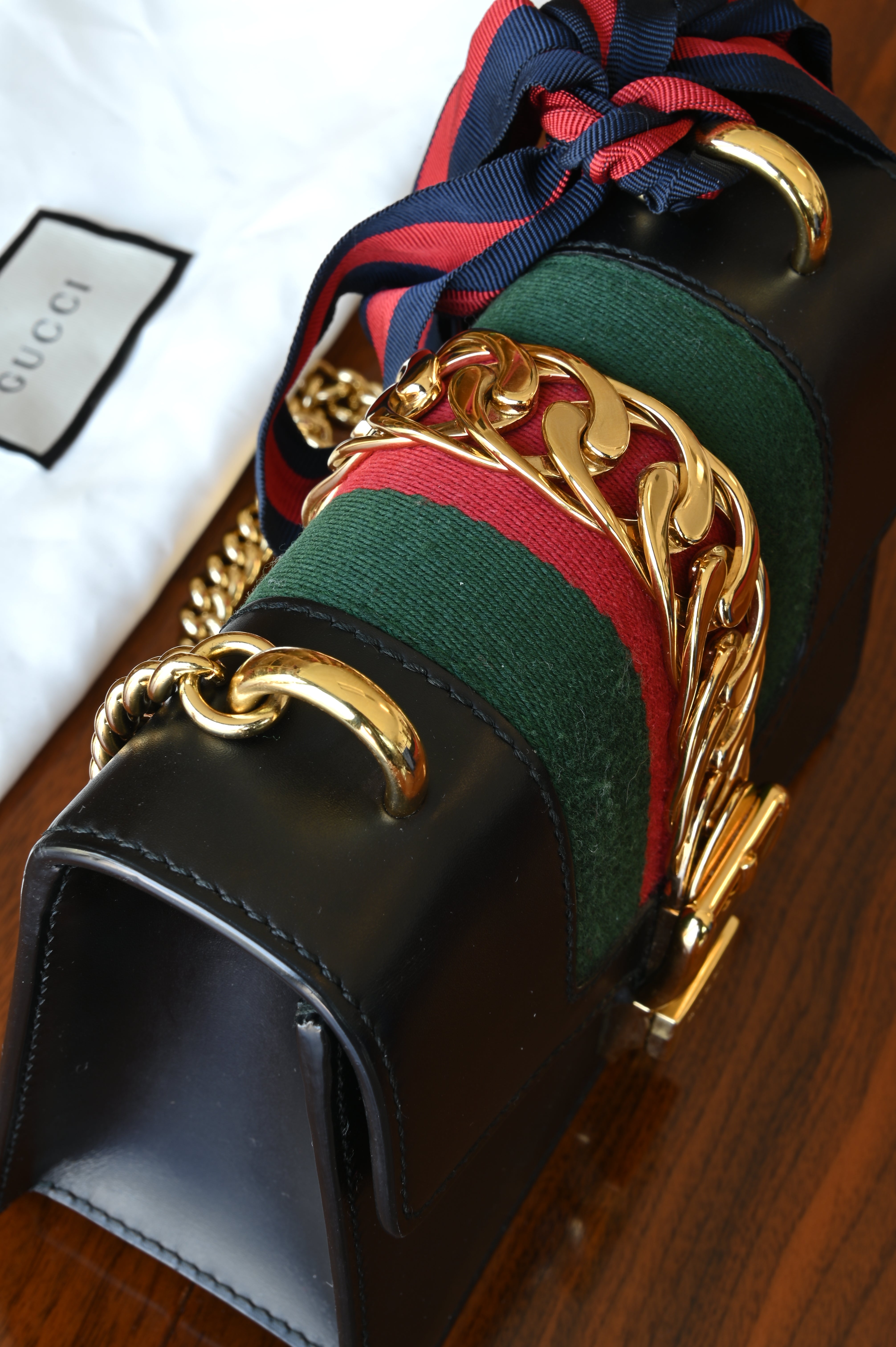 Gucci Black Sylvie Bag top