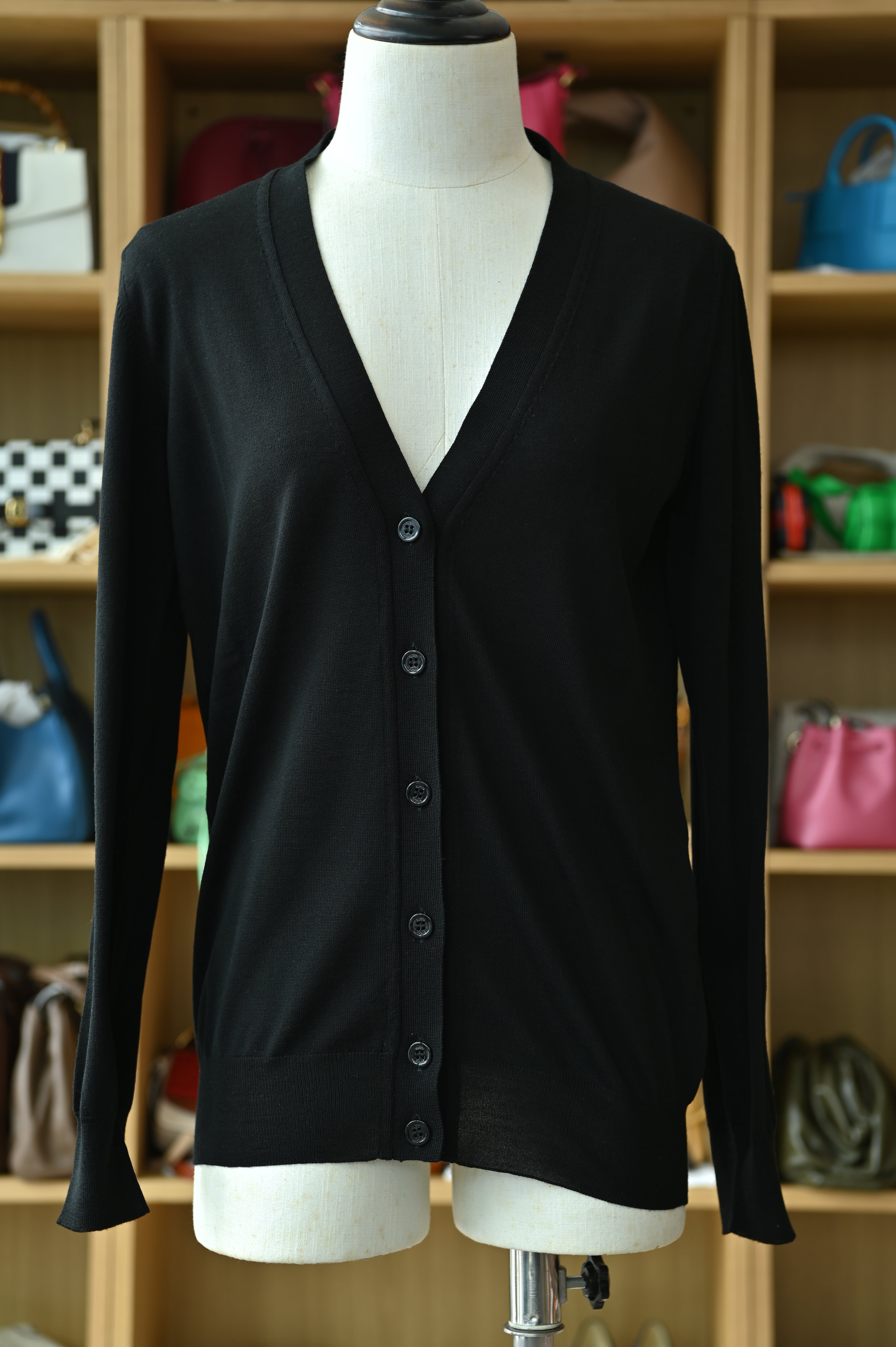 Gucci Black Wool Button Down Sweater