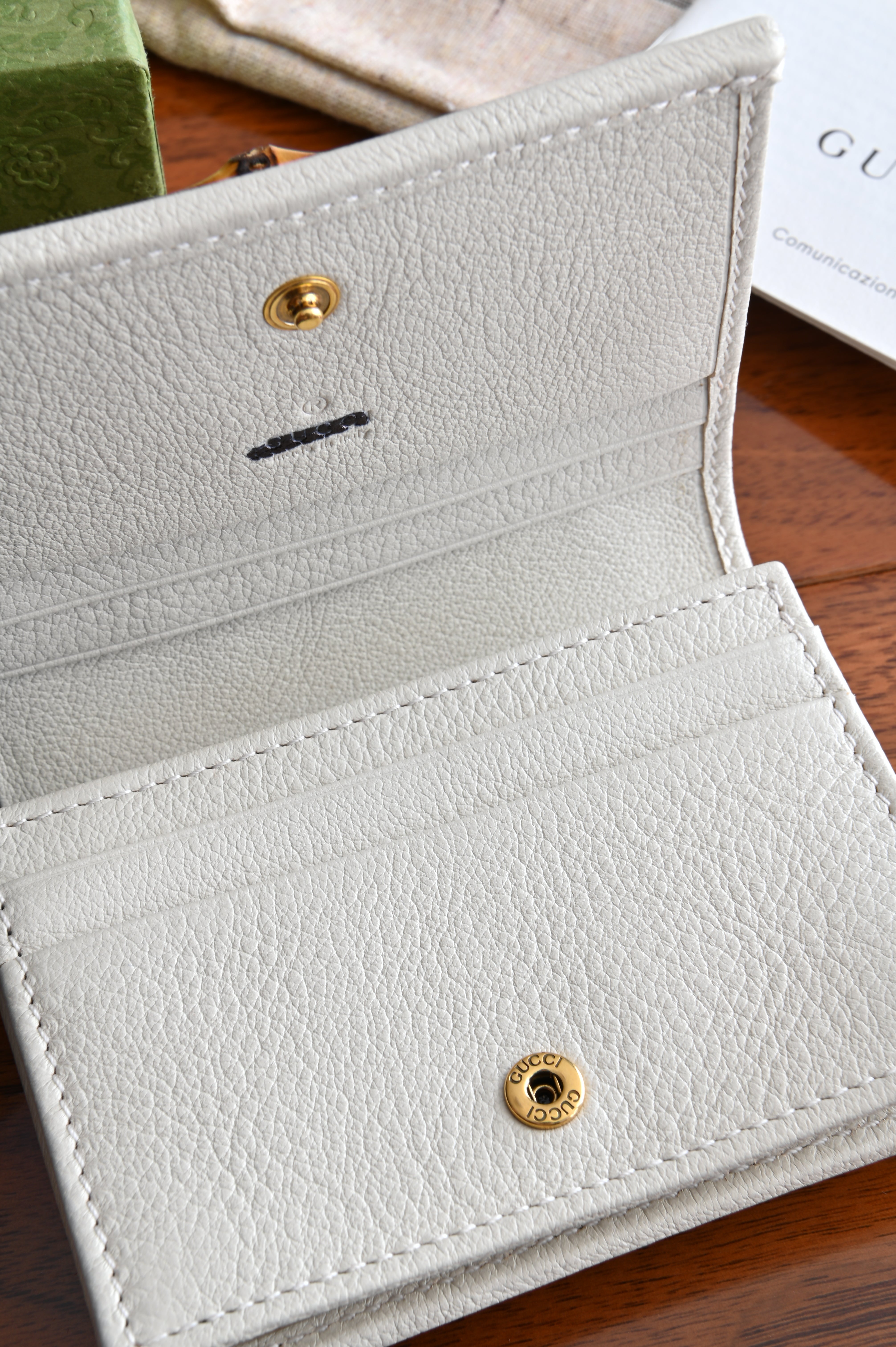 Gucci Diana Compact Leather Wallet open