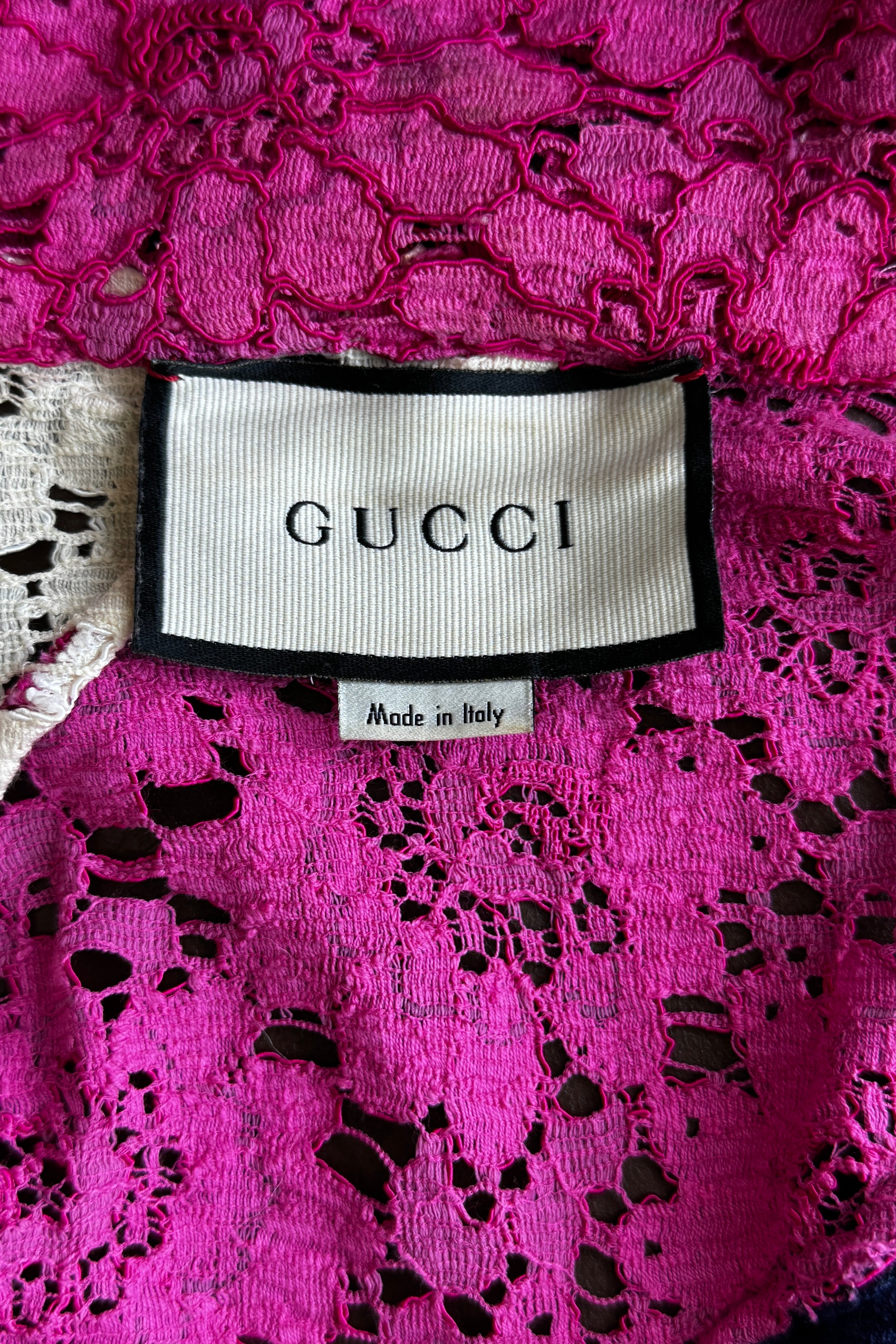  Gucci Floral Guipure Lace Track Jacket logo two