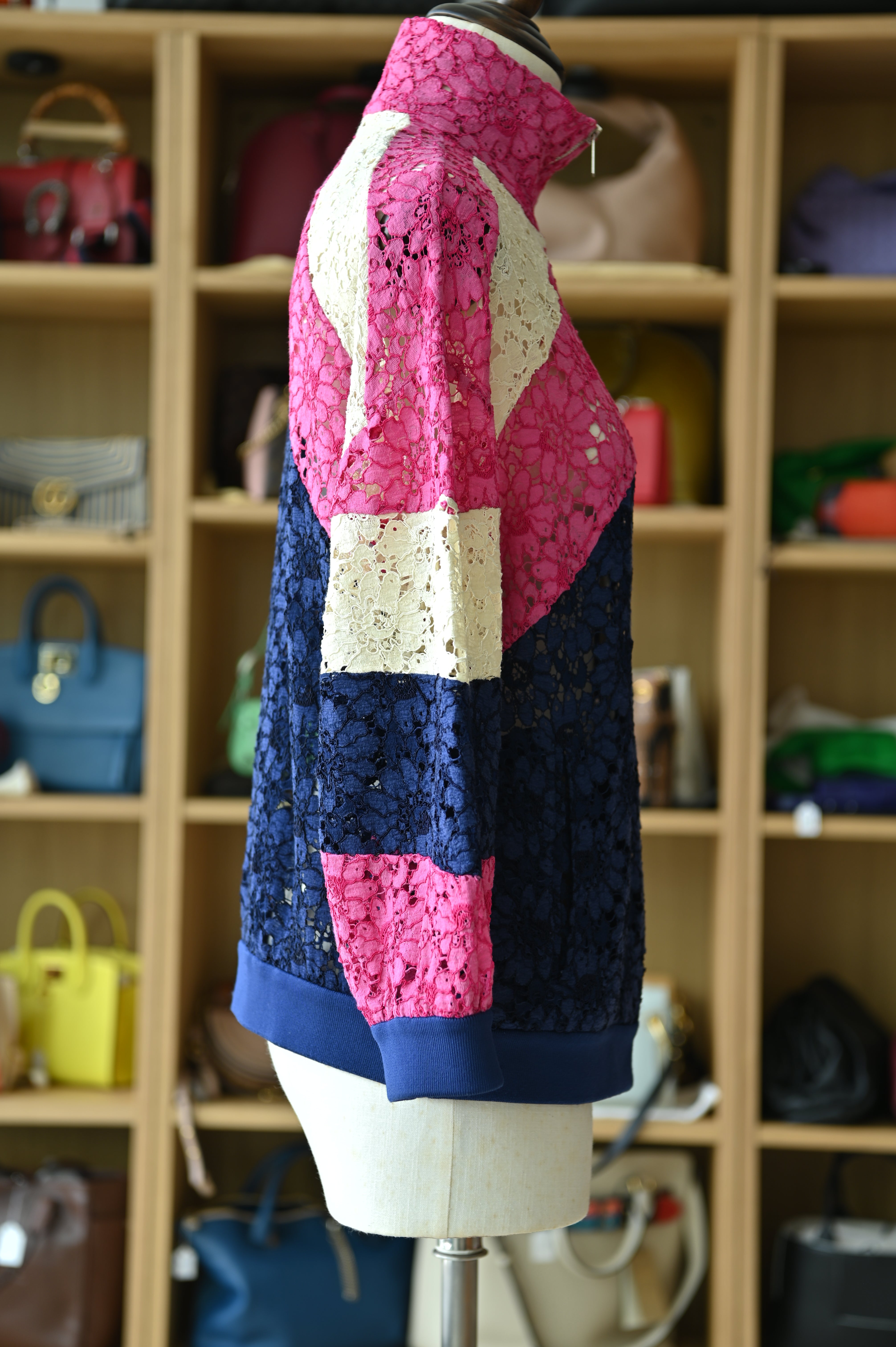 Gucci Floral Guipure Lace Track Jacket side