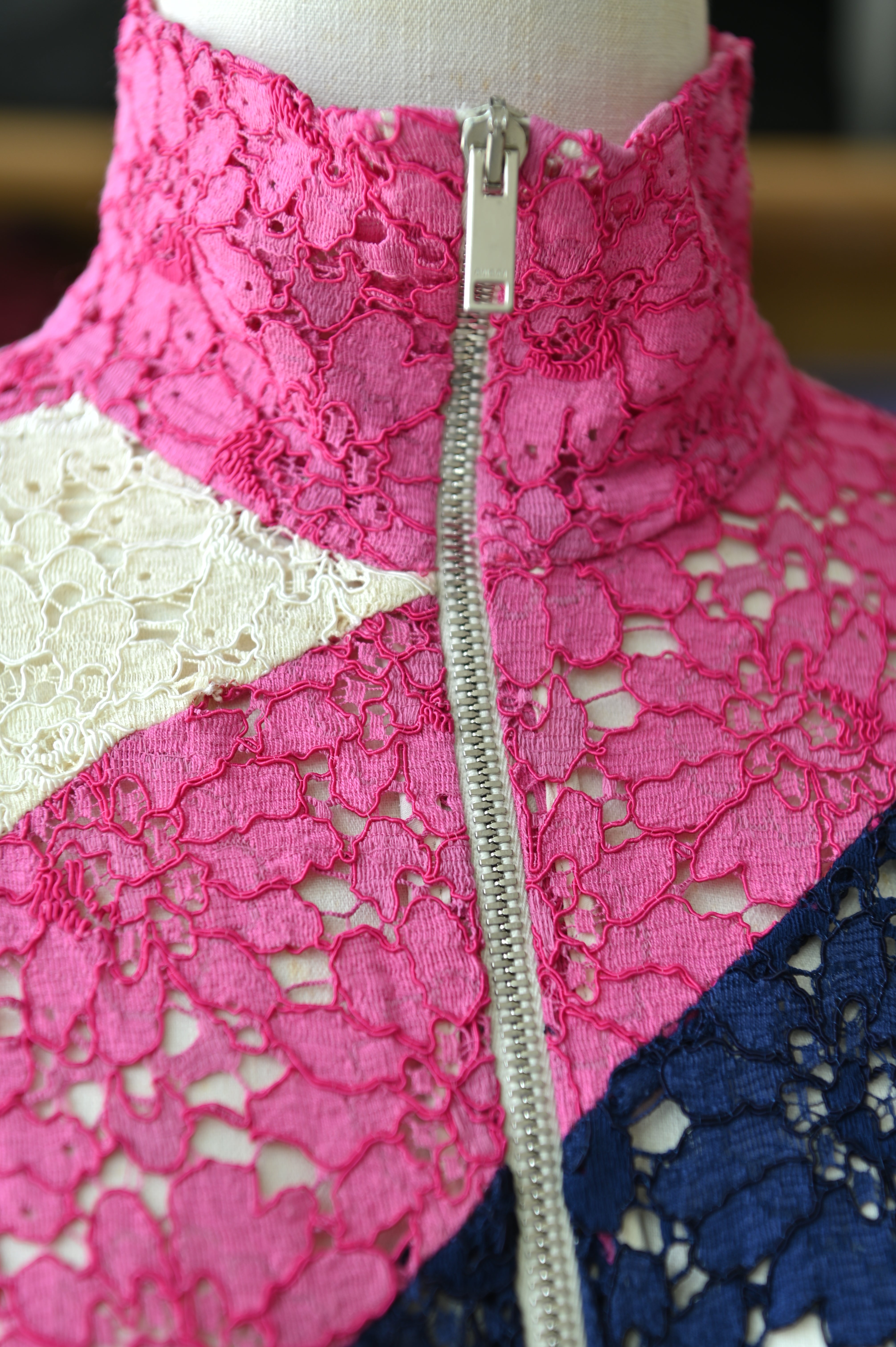 Gucci Floral Guipure Lace Track Jacket zipper