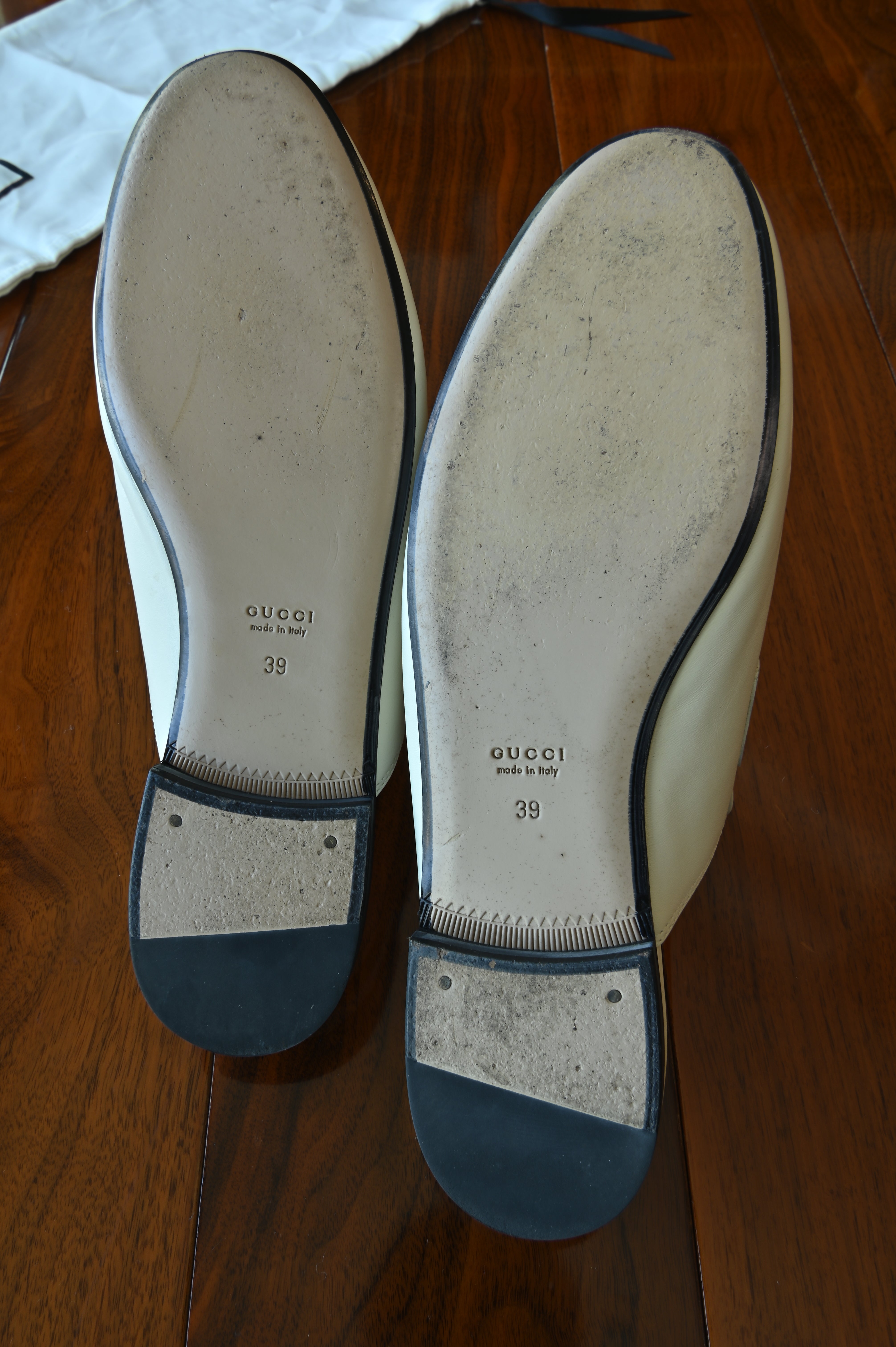 Gucci Princetown White Horsebit Mules bottom