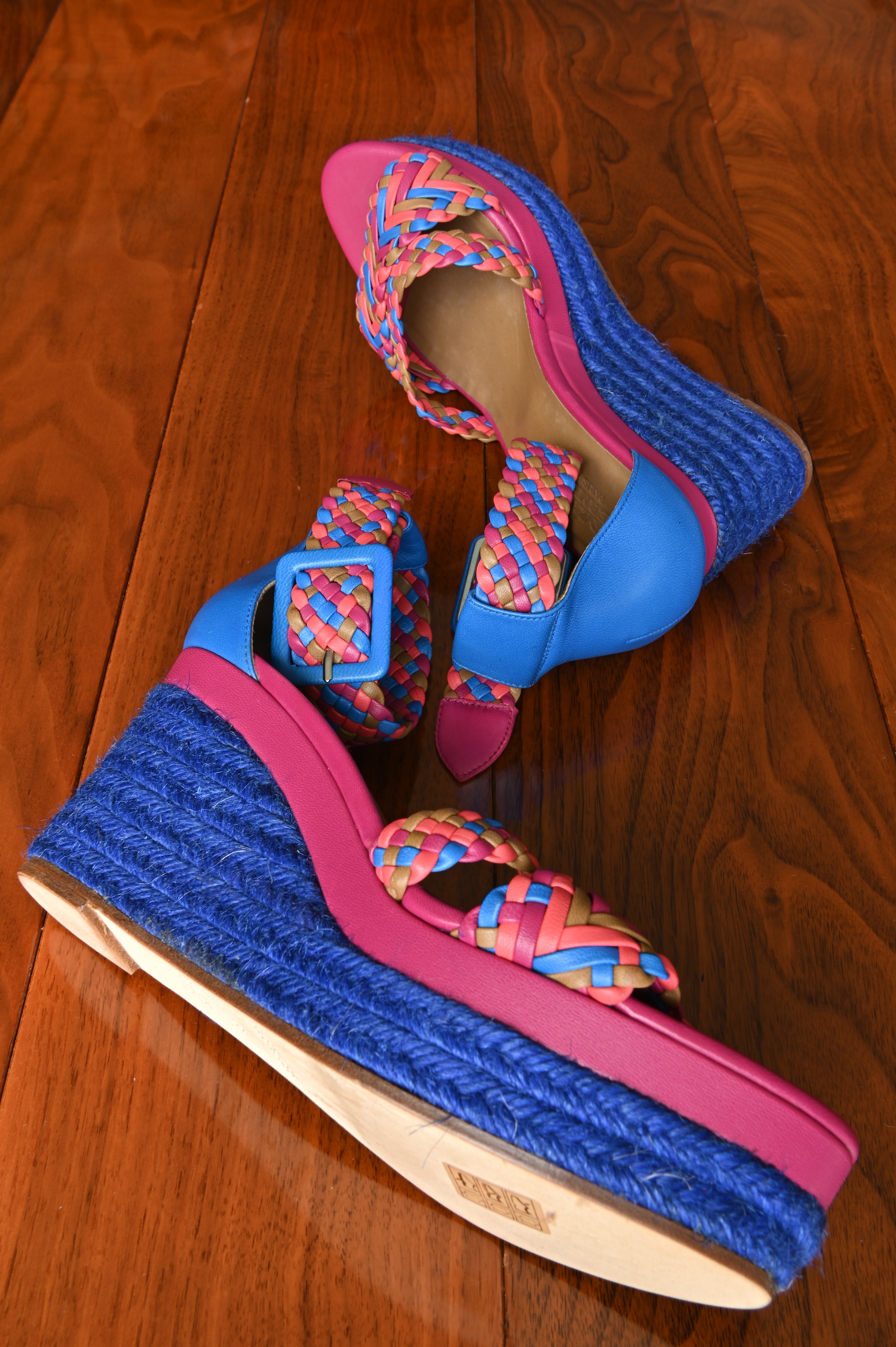 Hermès Tilana Woven Multicolor Espadrille Wedges side
