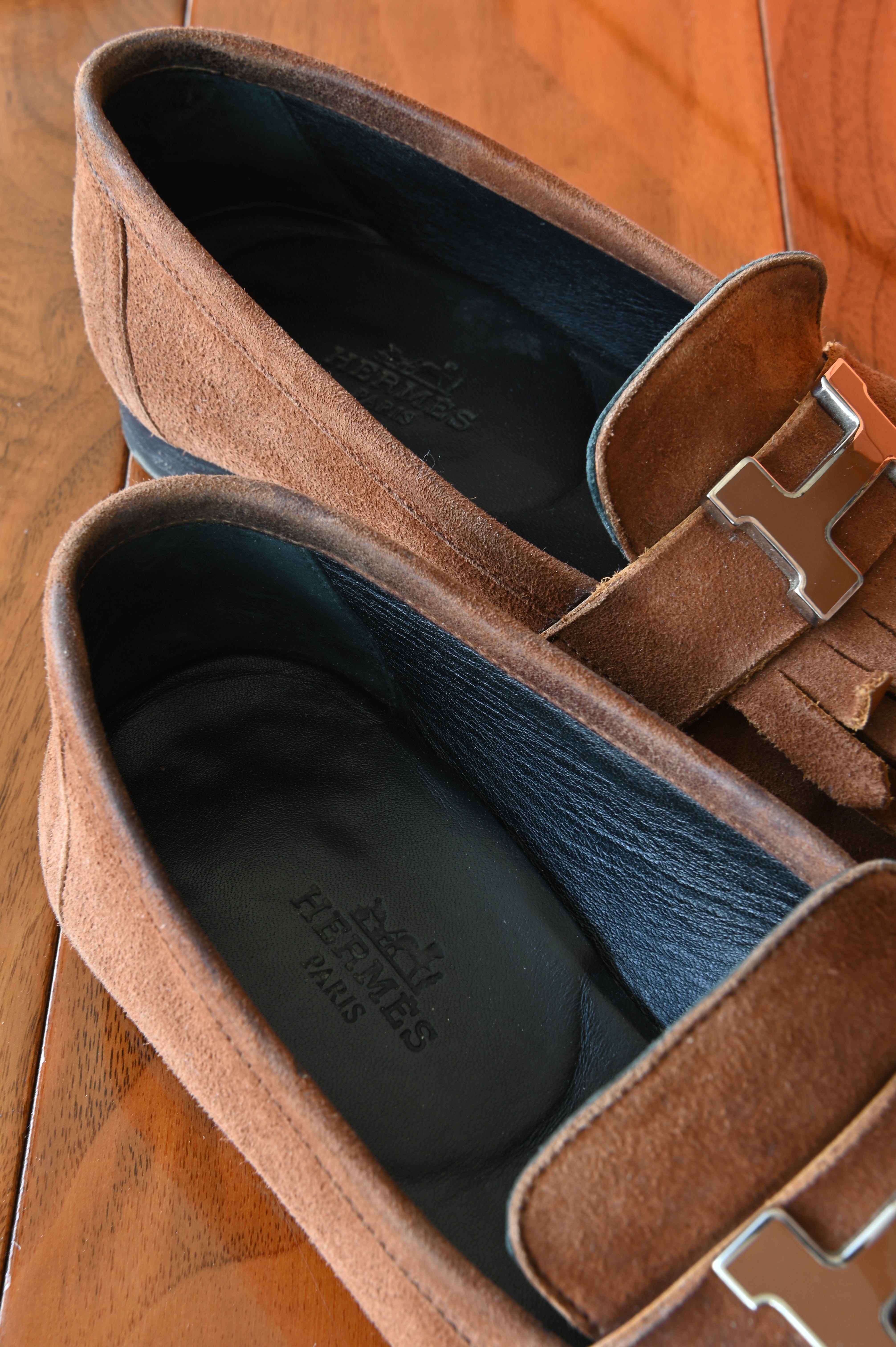 Hermes Brown Royal Moccasins Loafers back