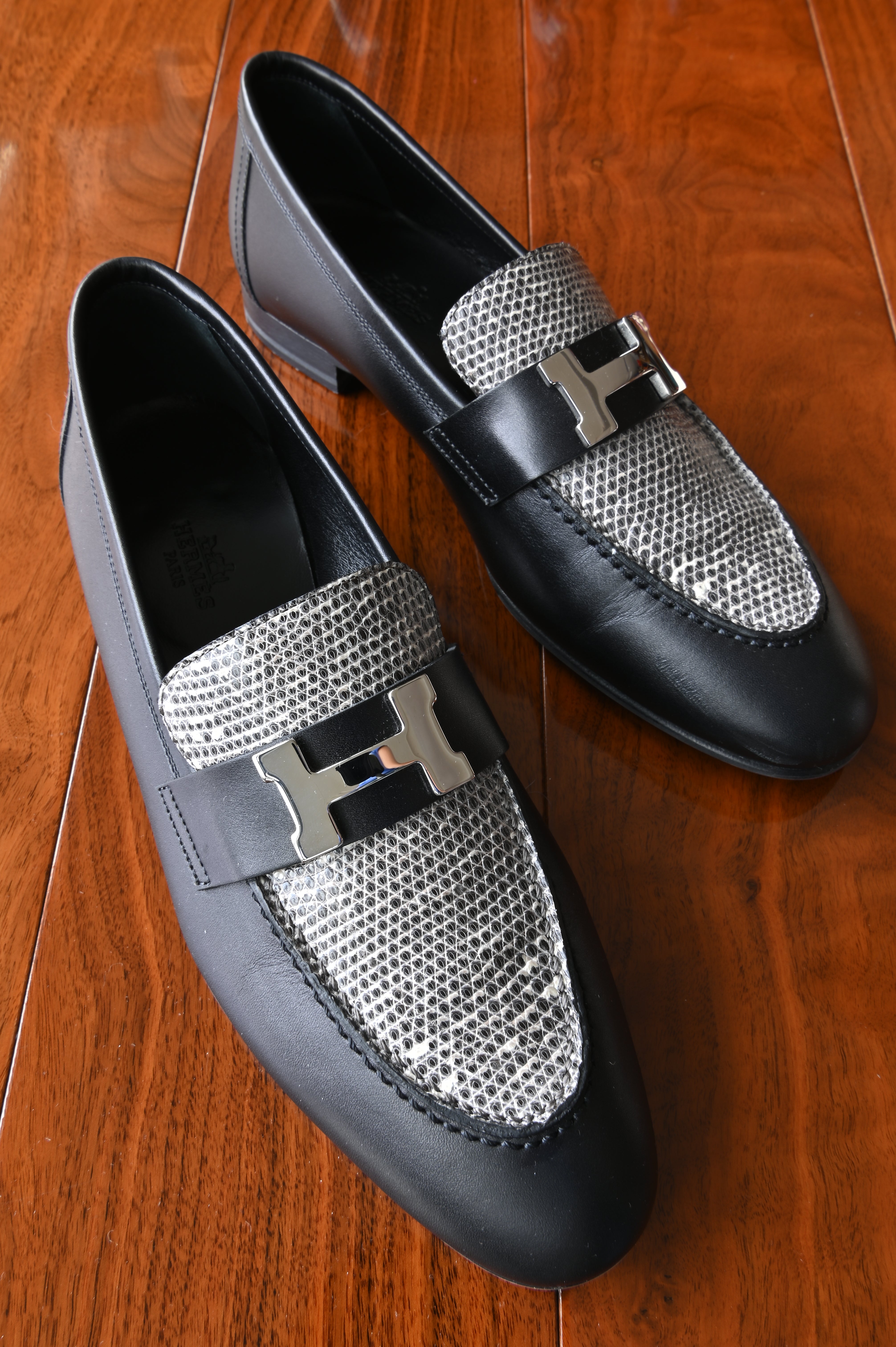 Hermes Paris Lizard Emboss Loafers