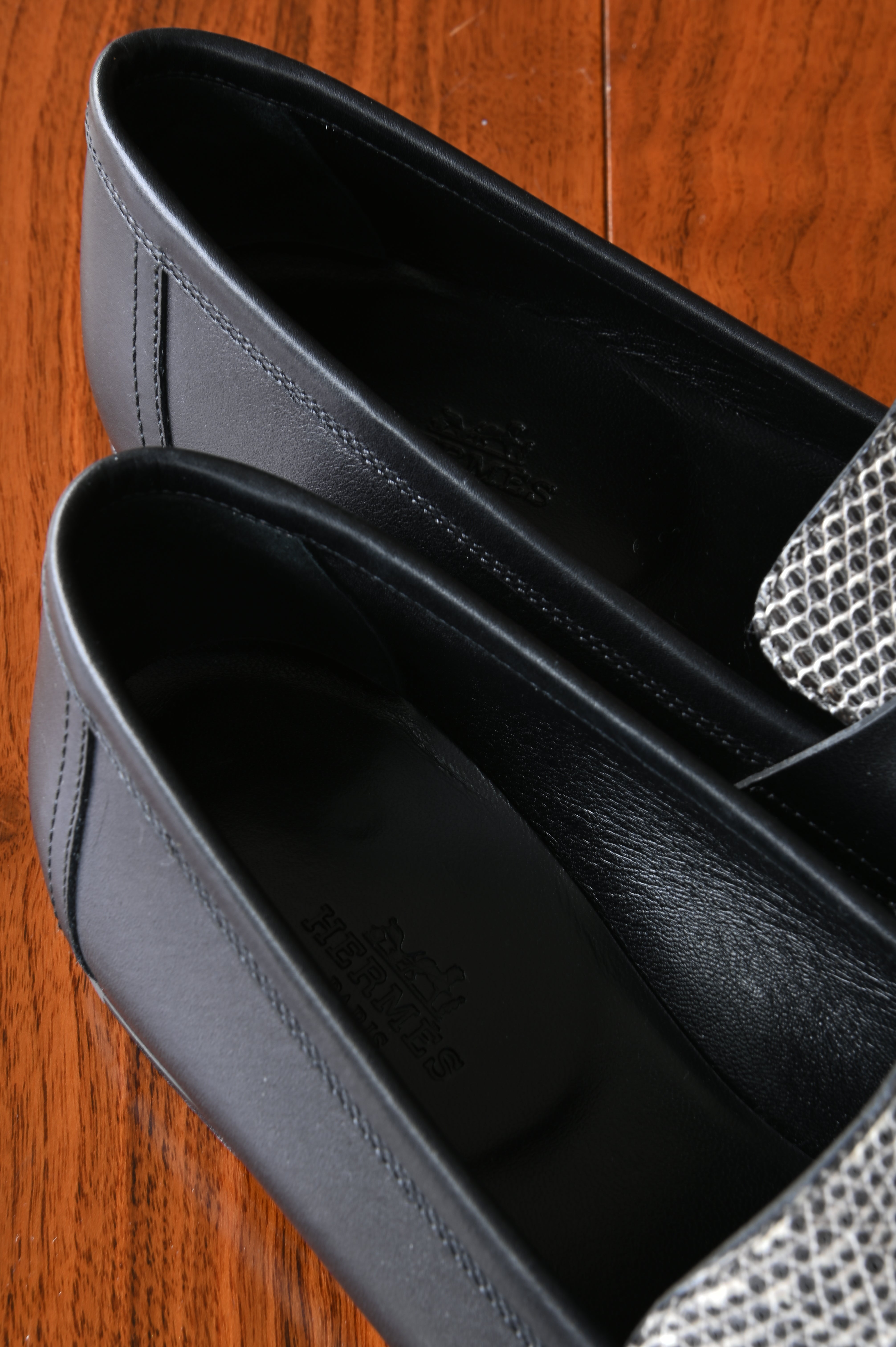 Hermes Paris Lizard Emboss Loafers back