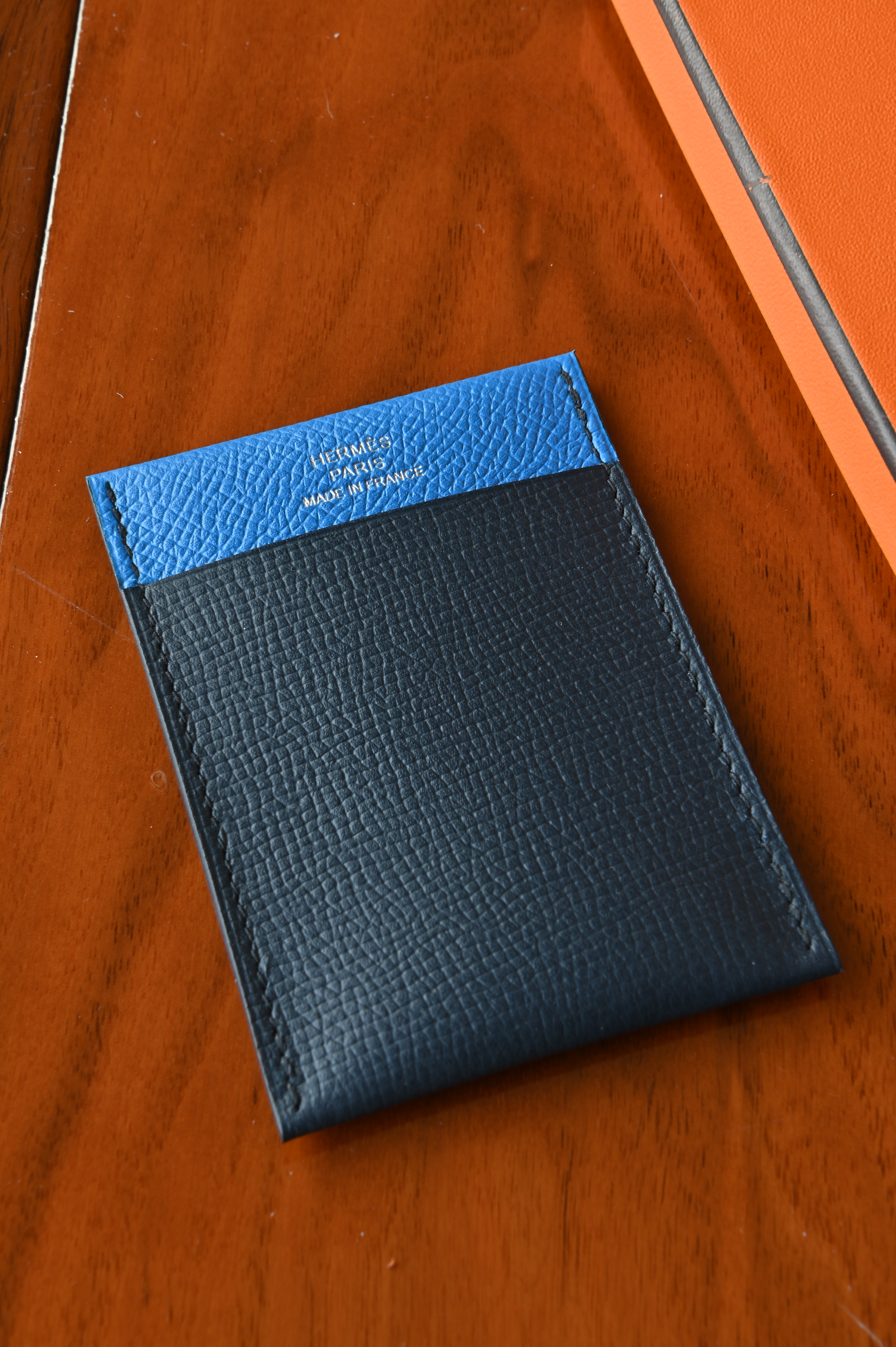 Hermes TwoTone Blue Card Holder