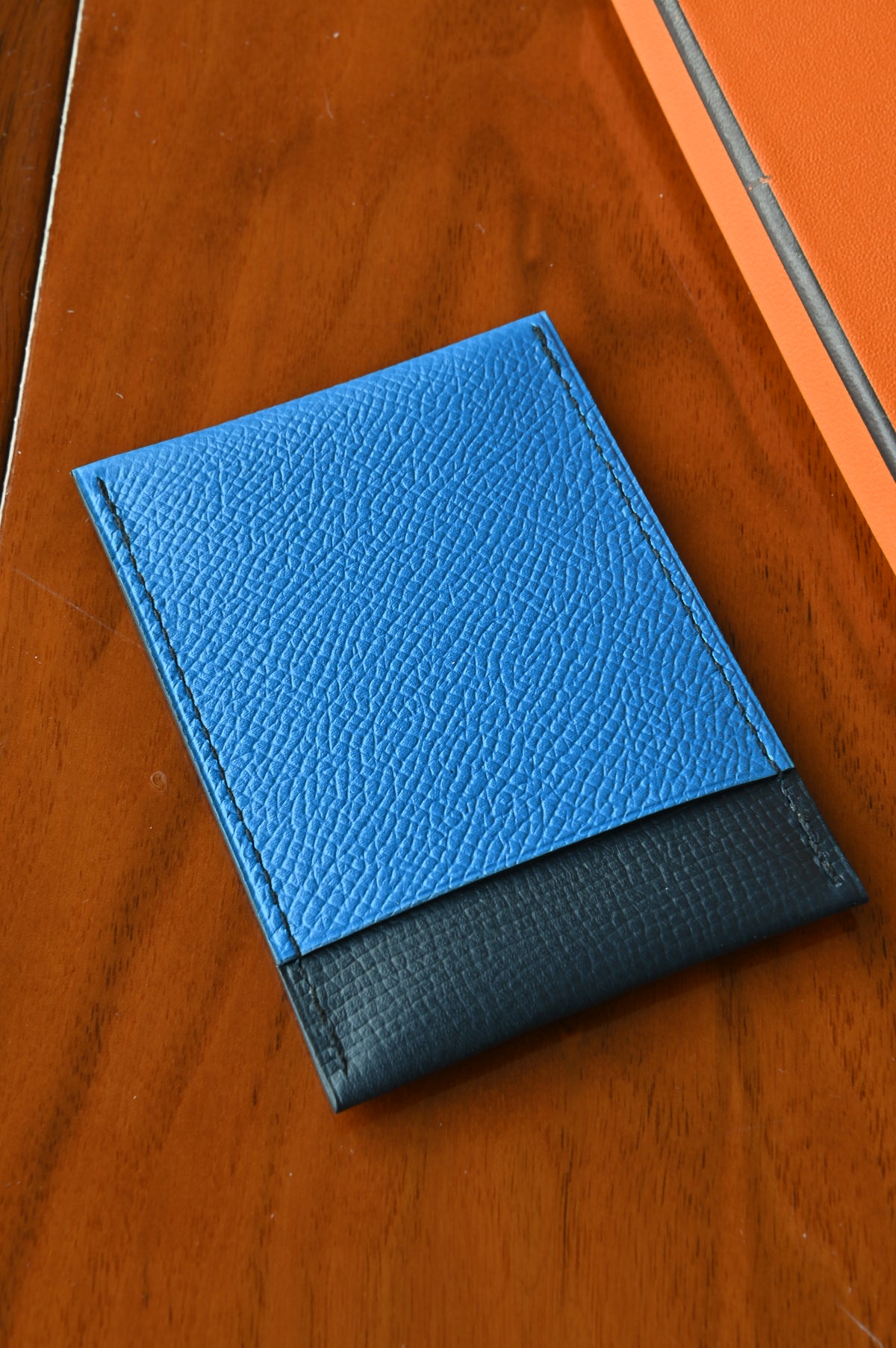Hermes TwoTone Blue Card Holder back