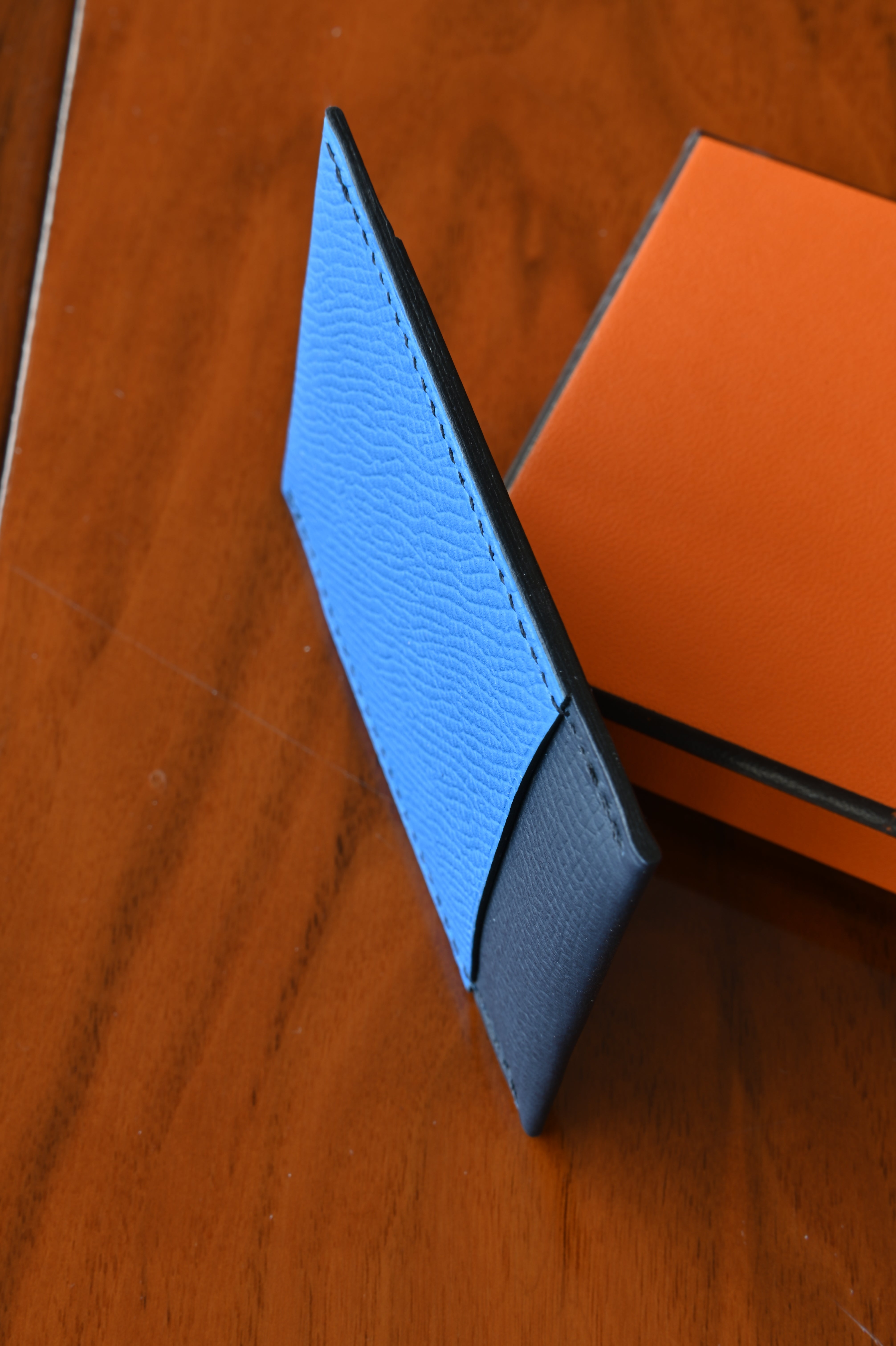 Hermes TwoTone Blue Card Holder side