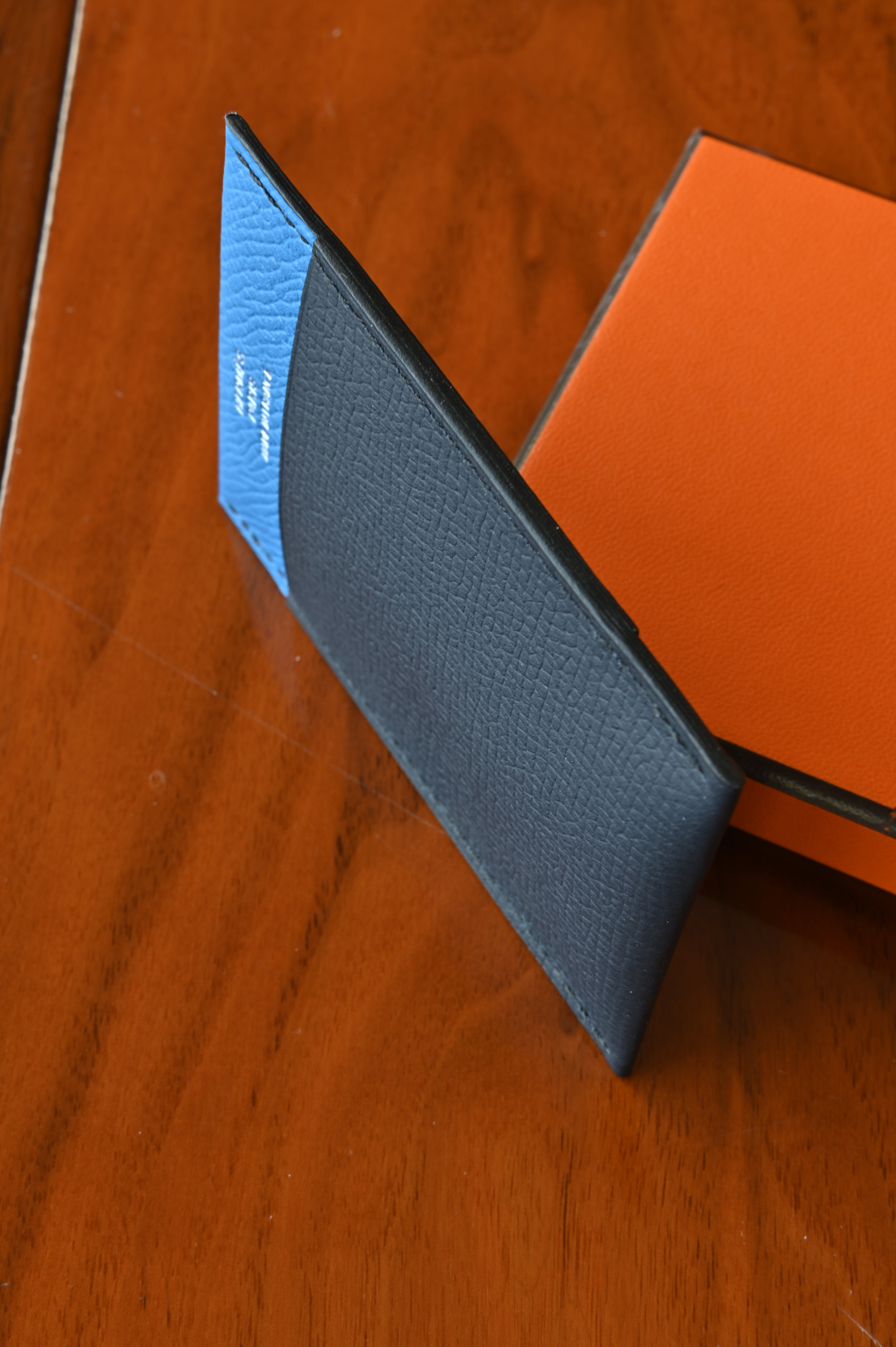 Hermes TwoTone Blue Card Holder side two
