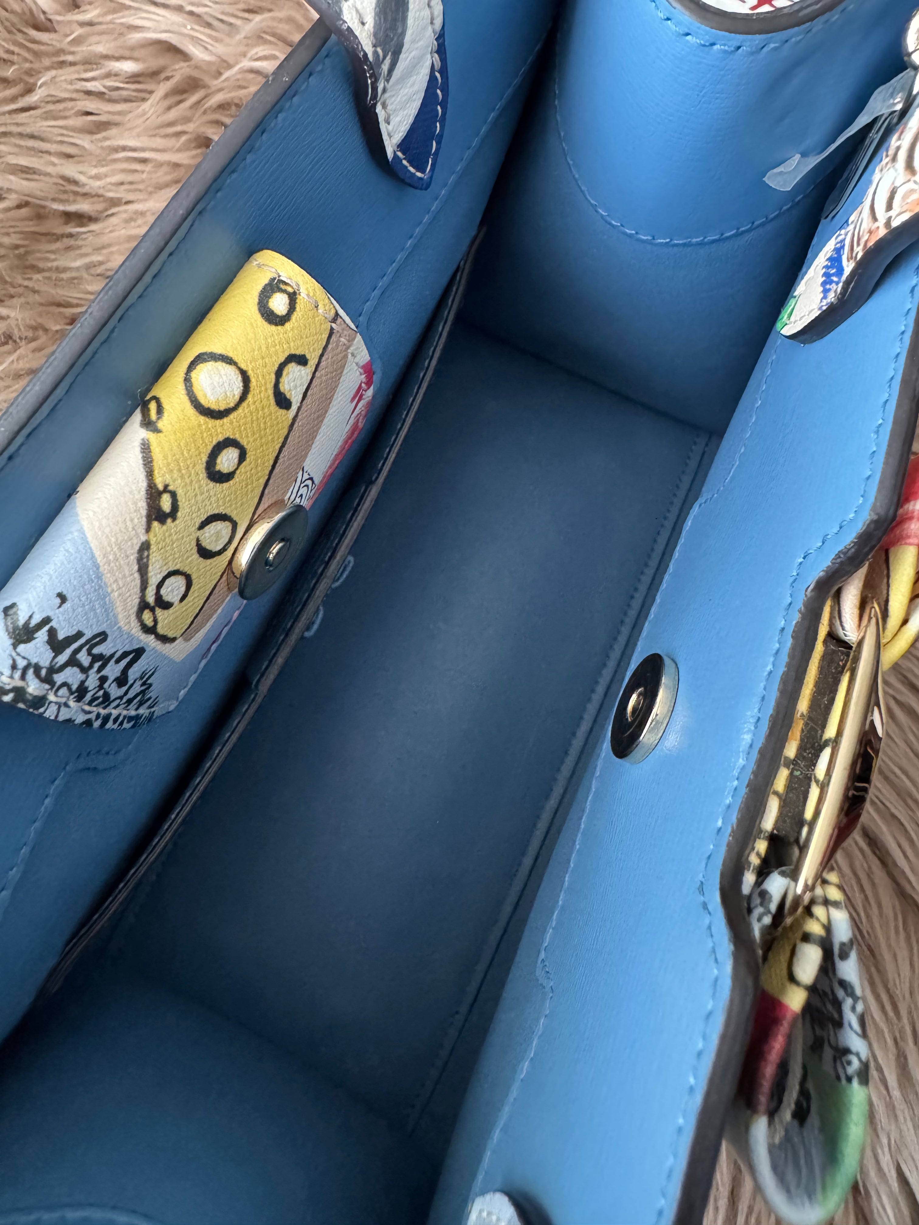 Salvatore Ferragamo Floral Print Leather Bag
