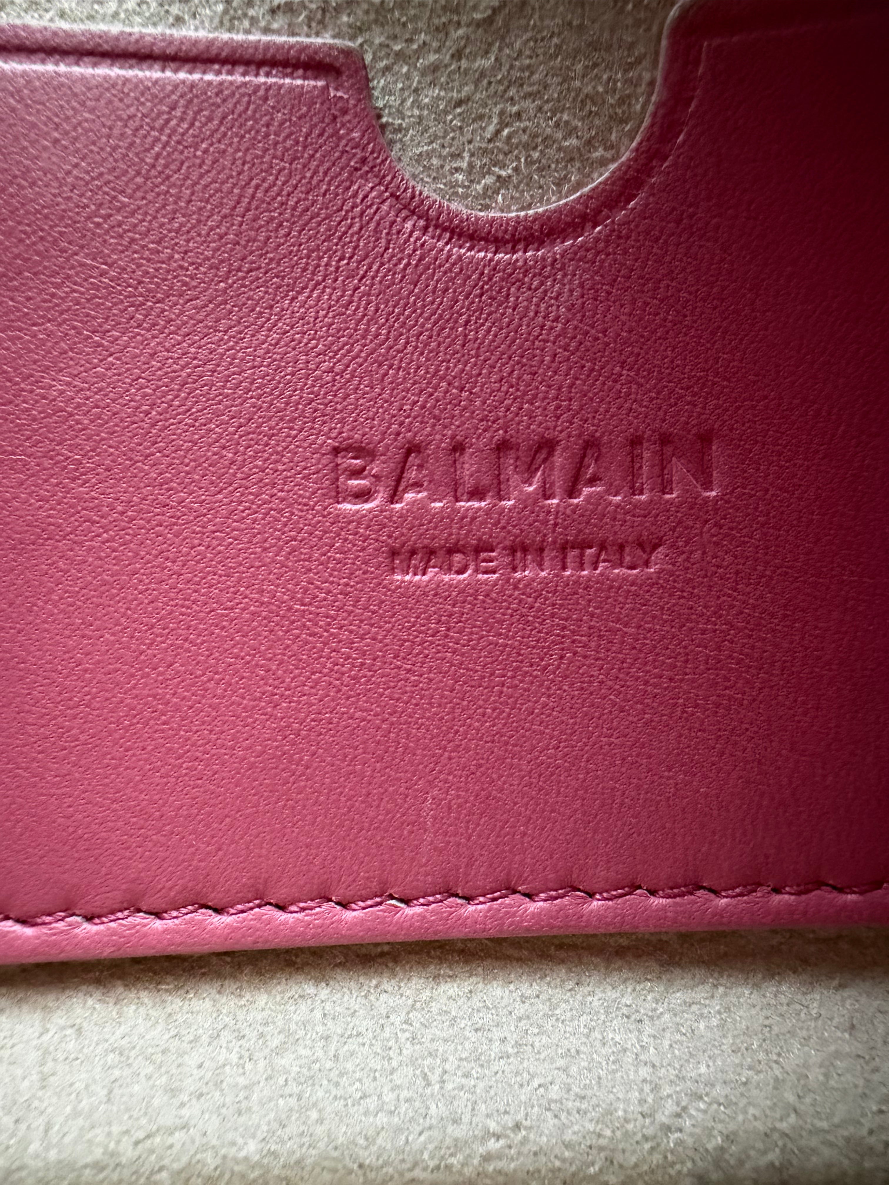 Balmain 1945 Quilted Leather crossbody bag in pink