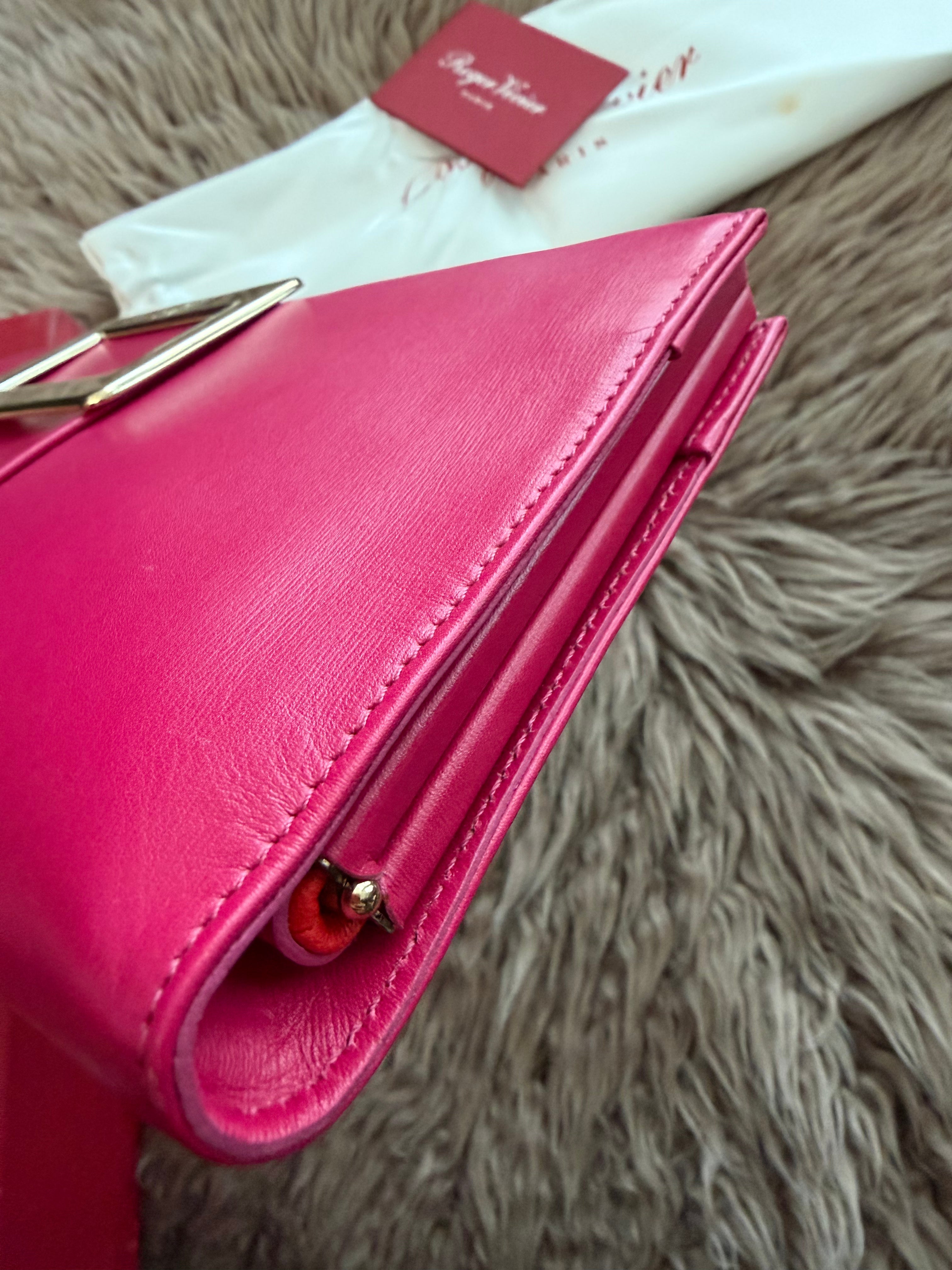 Roger Vivier Large Clutch bag in pink calfskin
