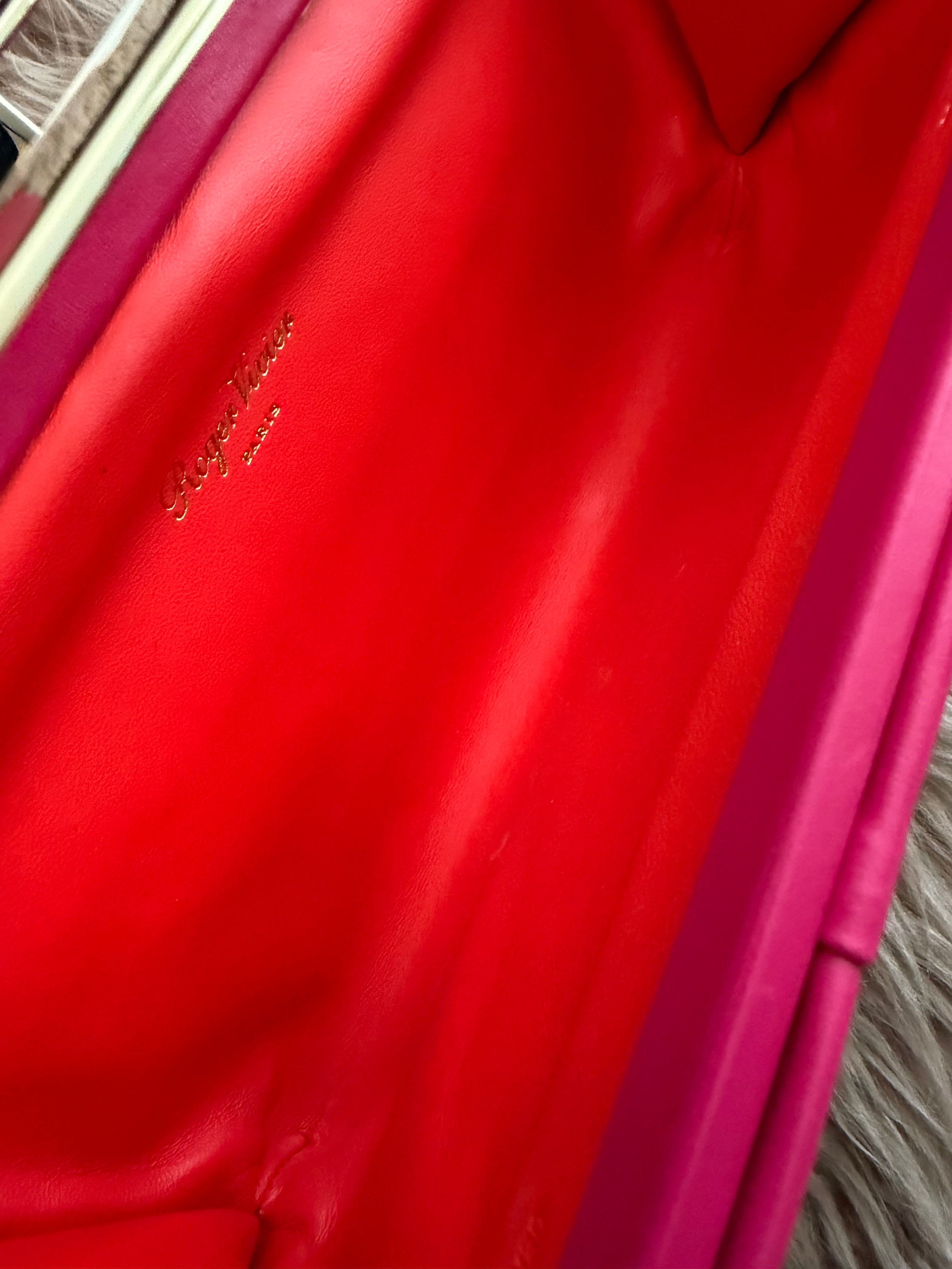 Roger Vivier Large Clutch bag in pink calfskin