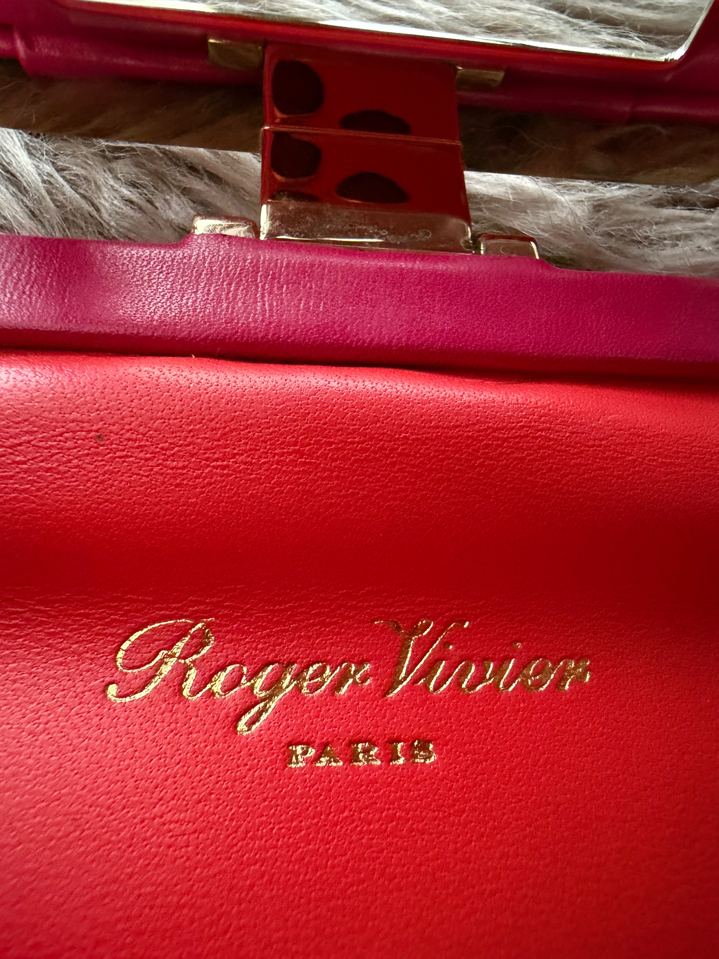 Roger Vivier Large Clutch bag in pink calfskin