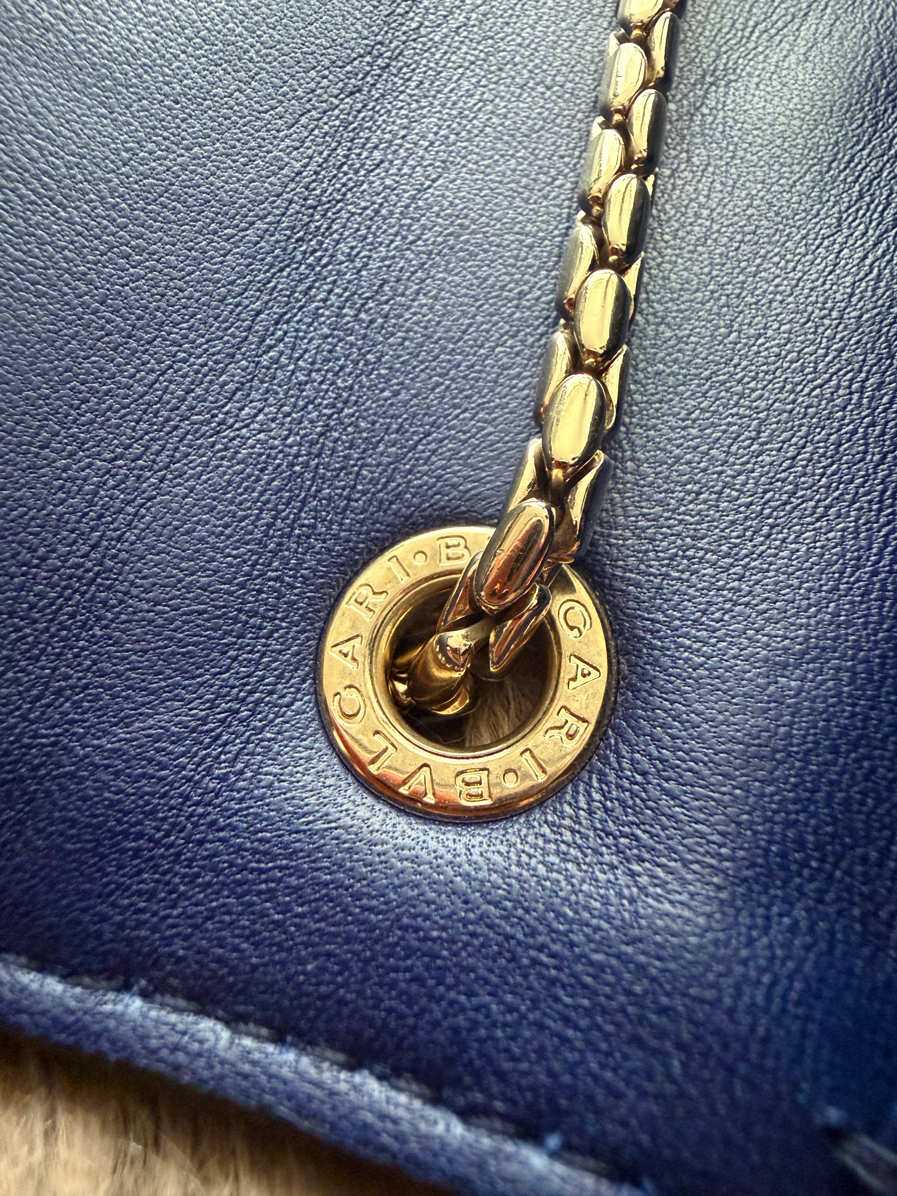 Bvlgari Small Quilted Scaglie Serpenti Forever Shoulder Bag in Blue