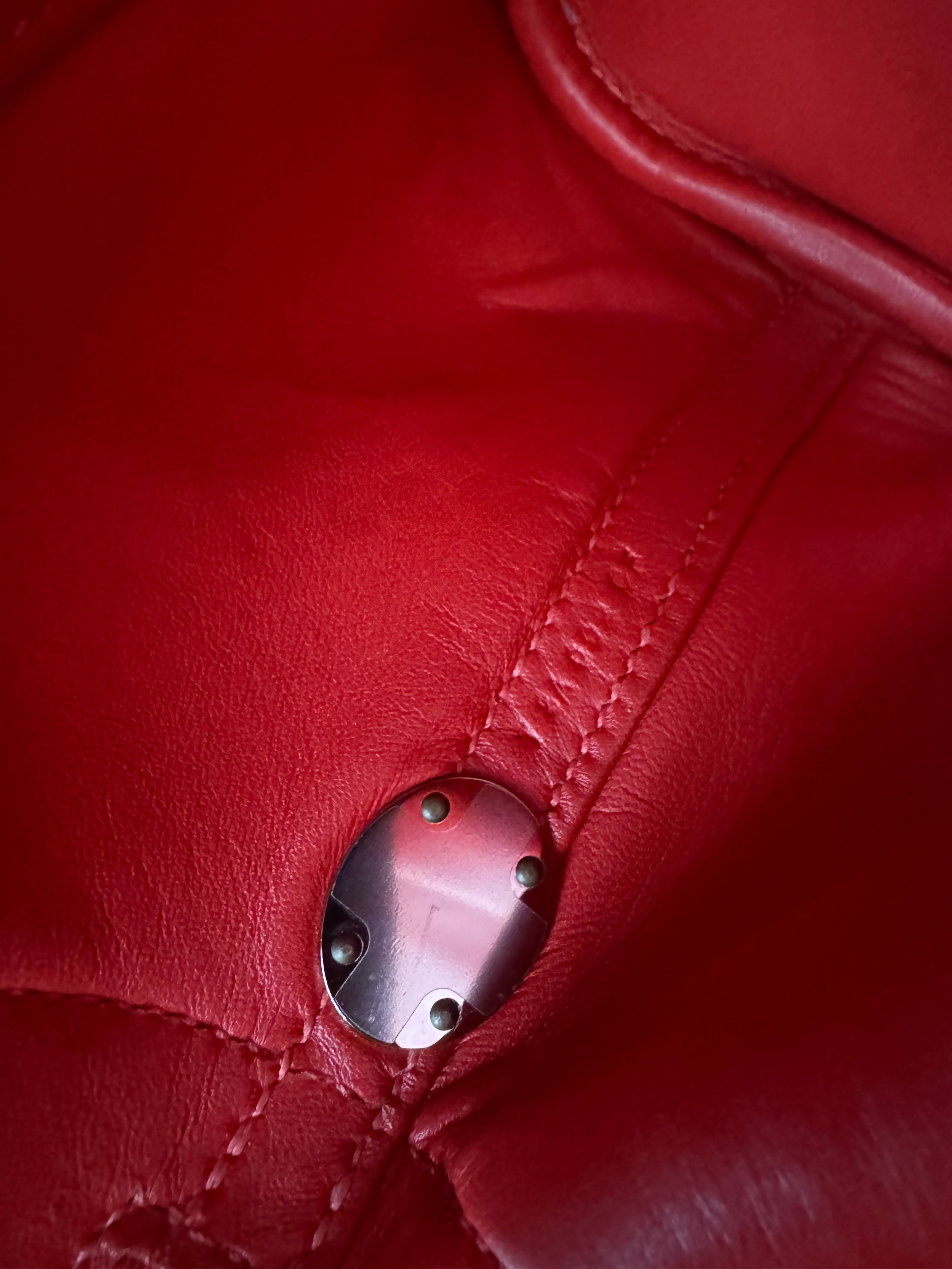 HERMÈS Bolide 31 handbag in Rouge Pivoine Clemence leather with Palladium hardware