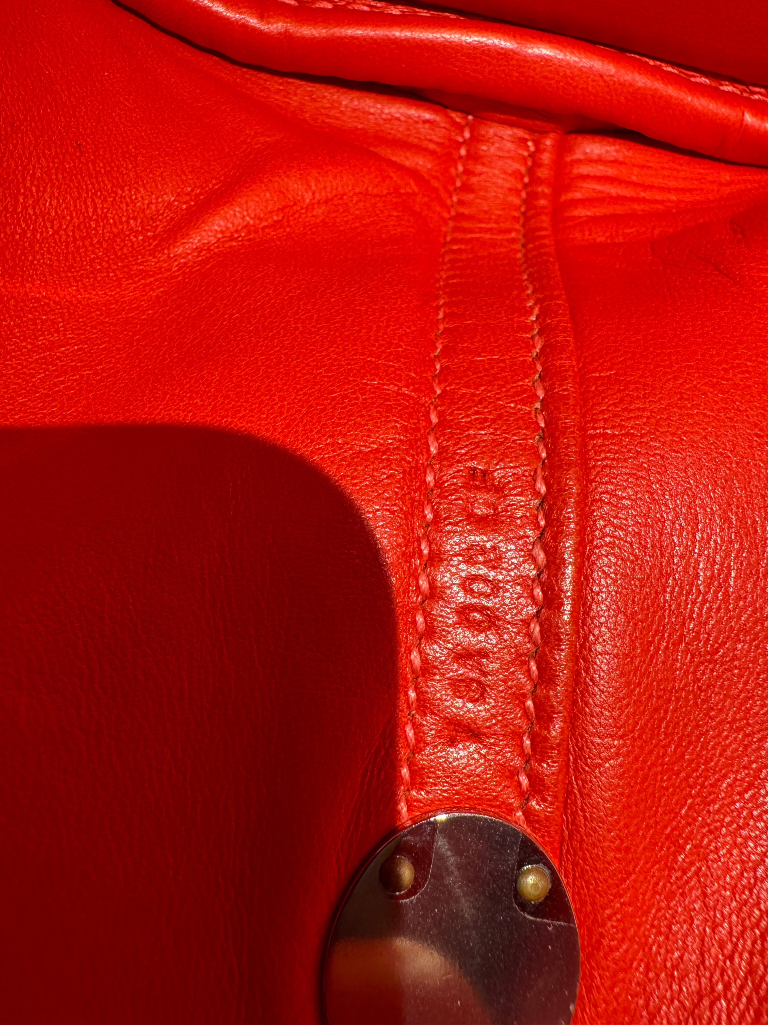 HERMÈS Bolide 31 handbag in Rouge Pivoine Clemence leather with Palladium hardware