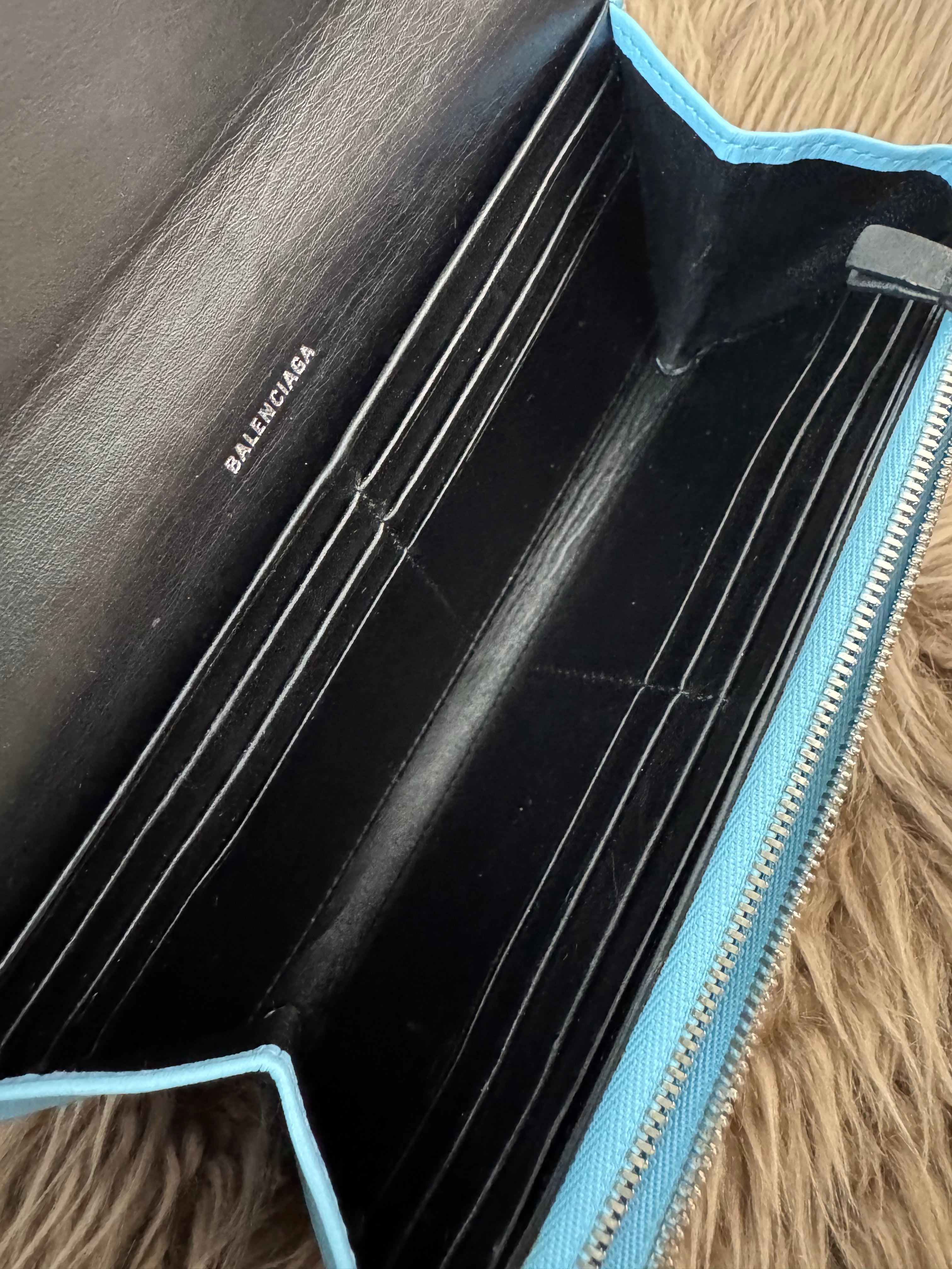 Balenciaga Blue long flap wallet