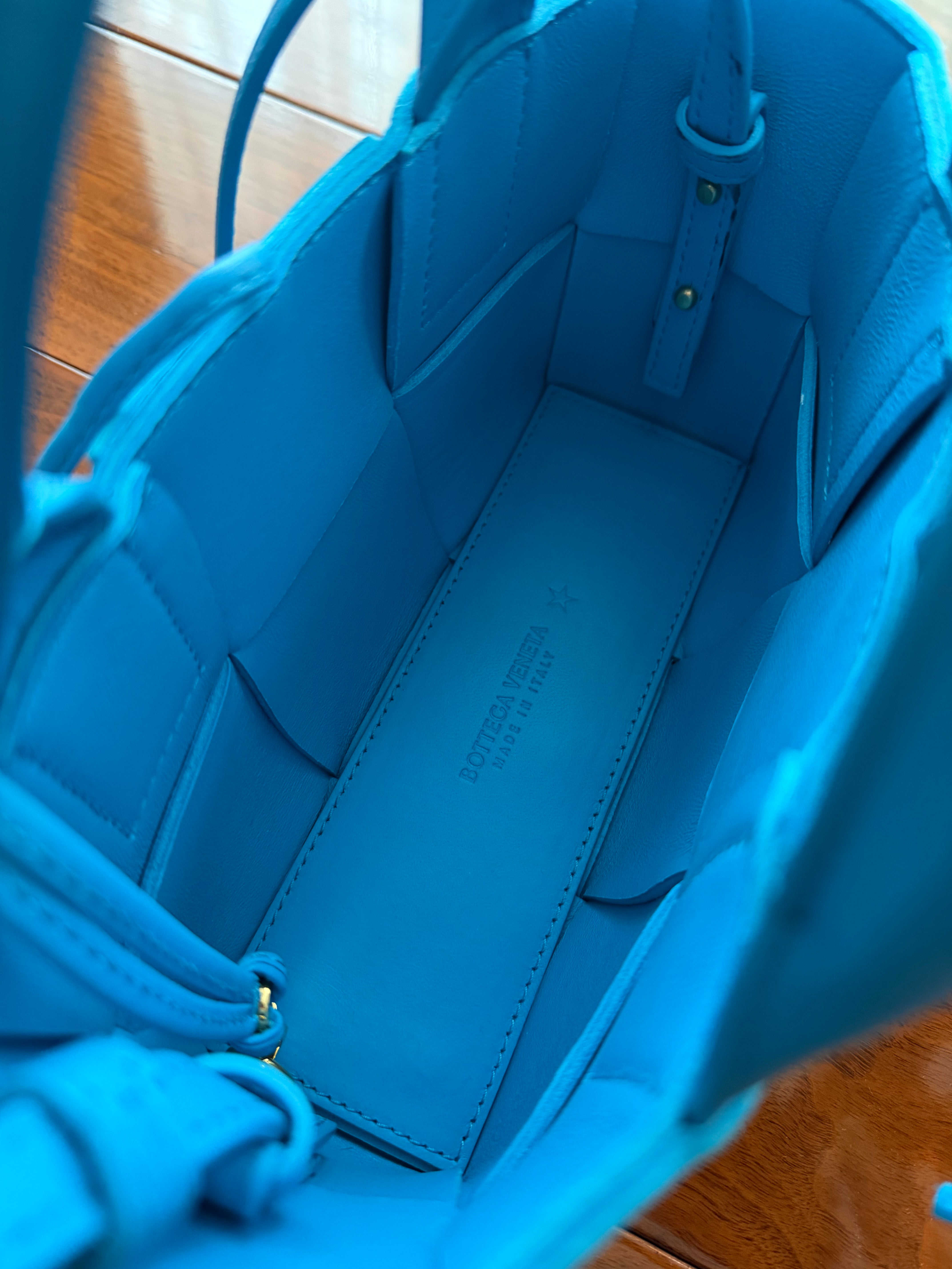 Bottega Veneta Blue Mini Arco Tote Bag