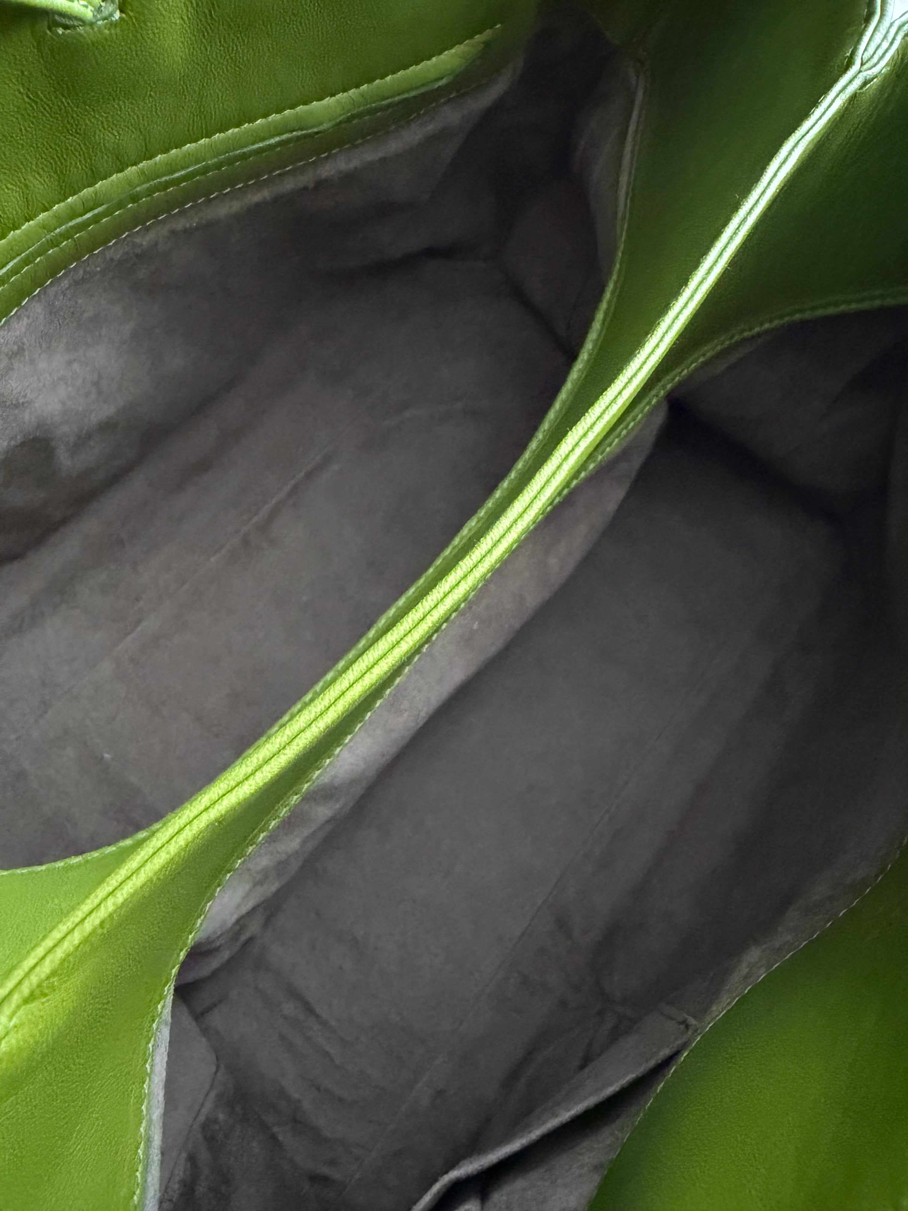 Bottega Veneta Nappa Intrecciatto large tote bag in lime green