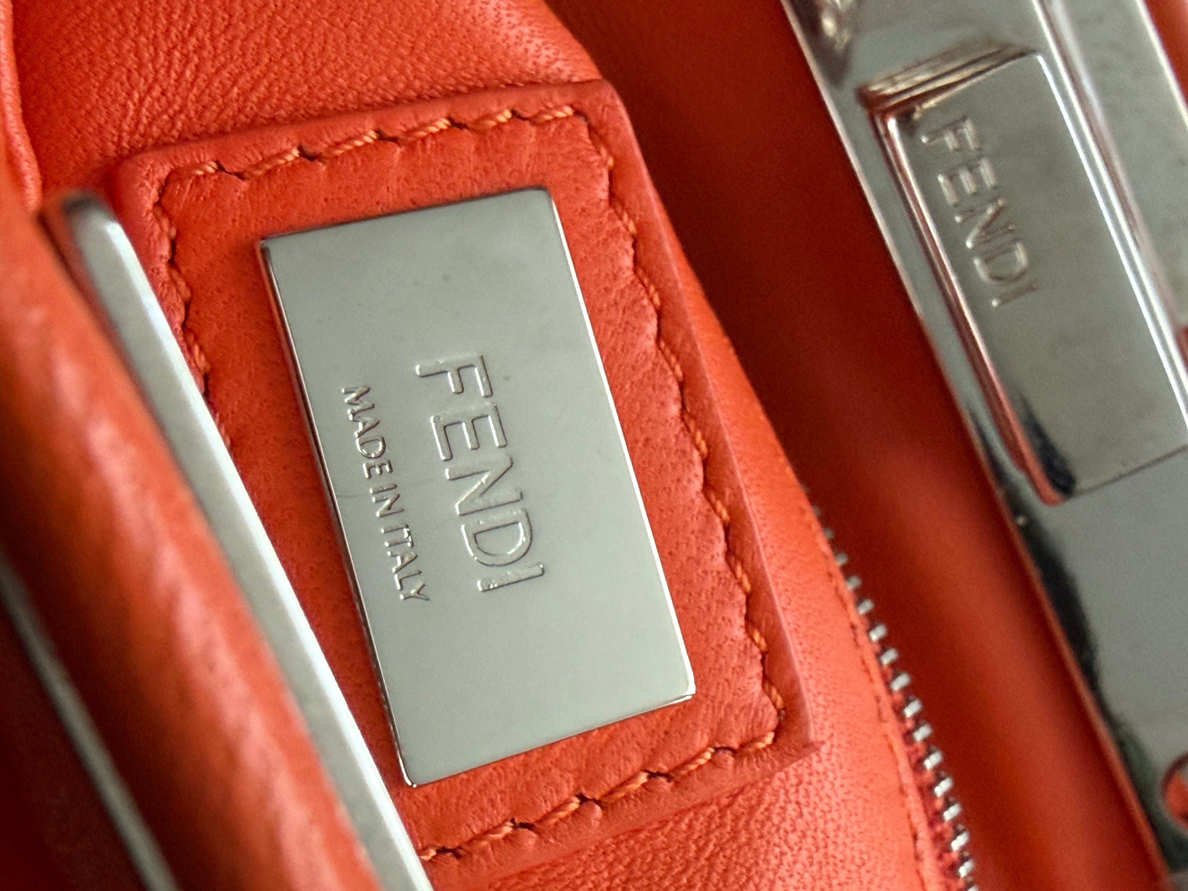 Fendi Mini Peekaboo orange shearling fur bag