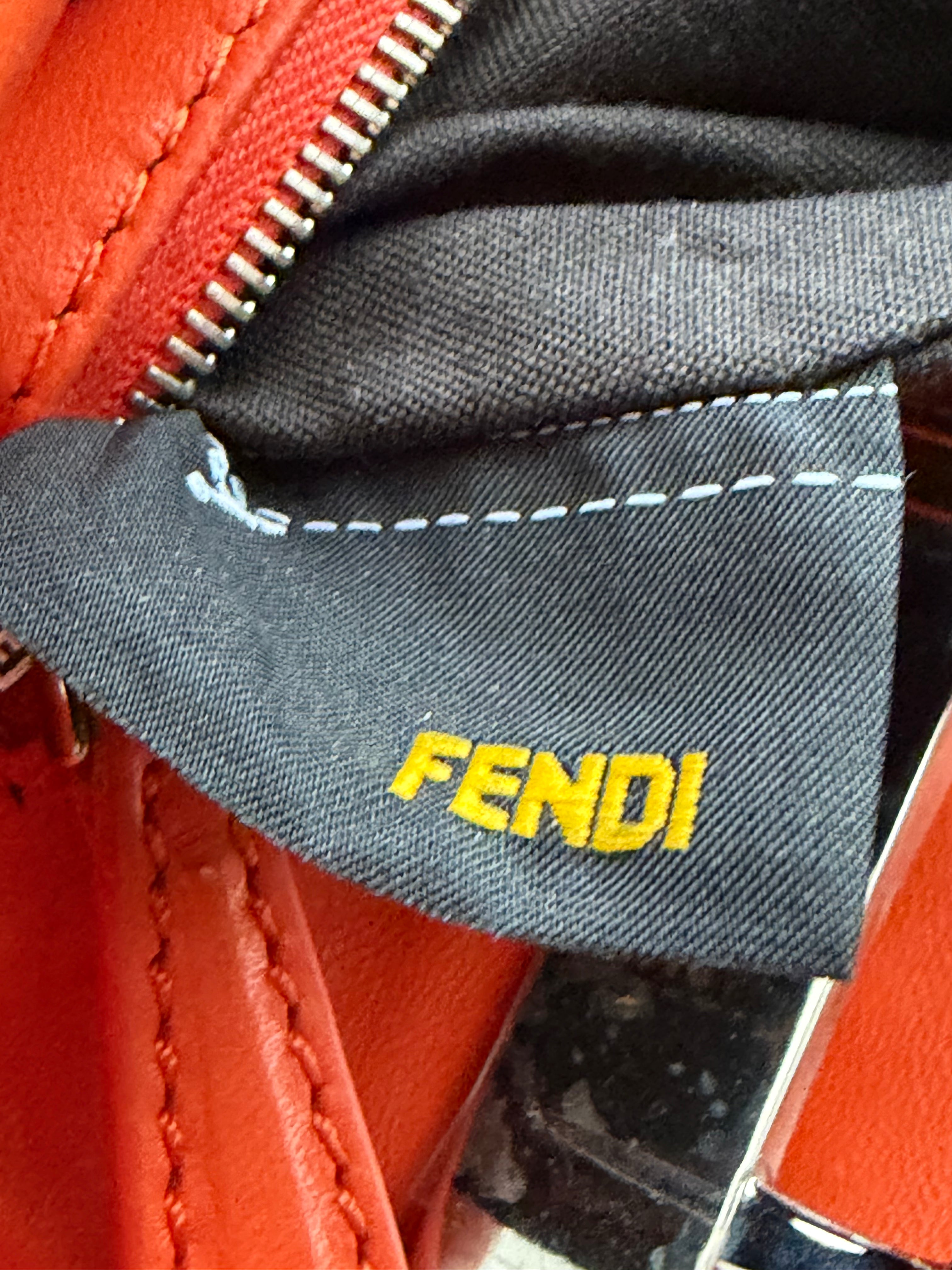 Fendi Mini Peekaboo orange shearling fur bag