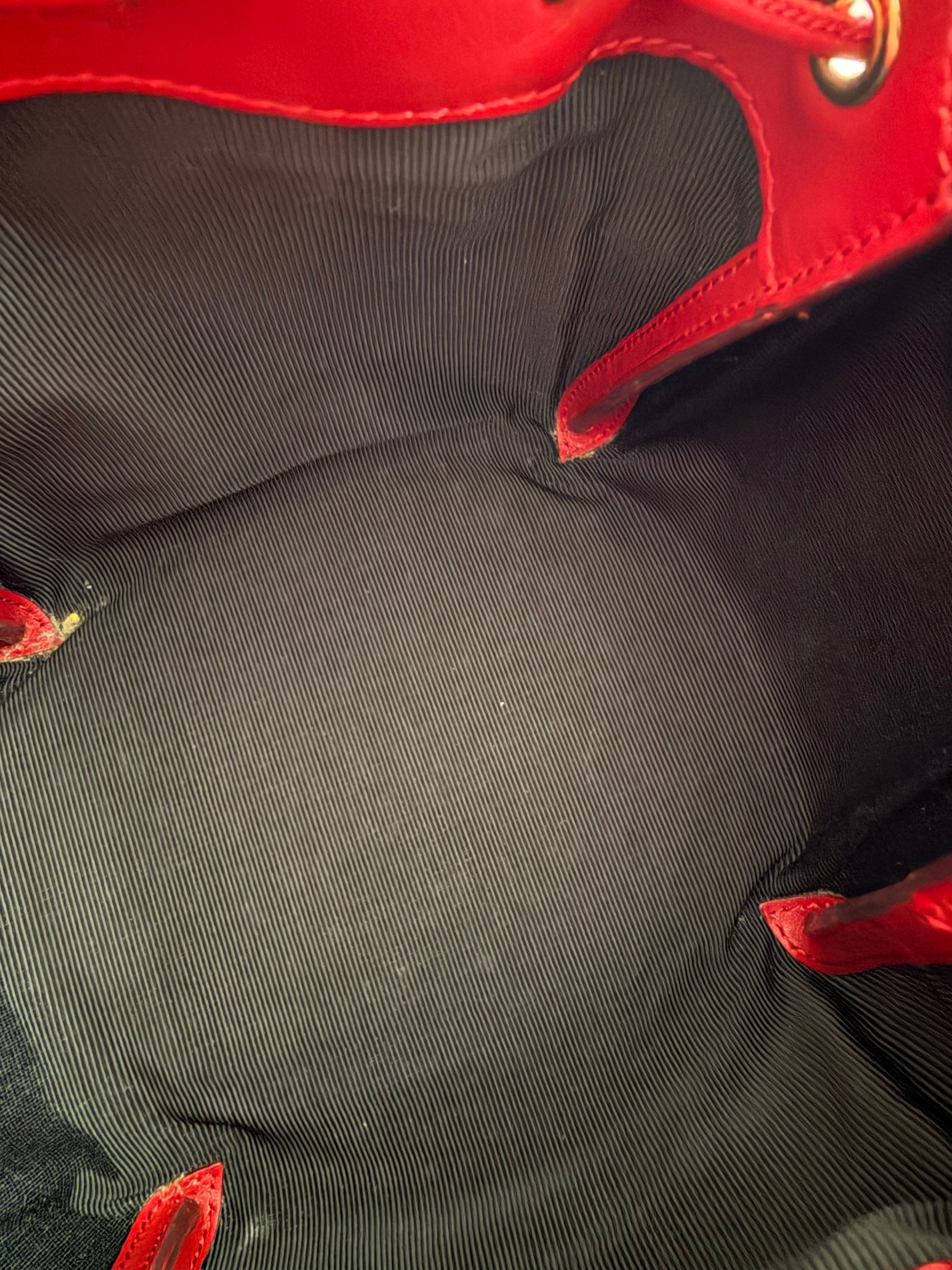 Burberry TB Motif red small bucket bag