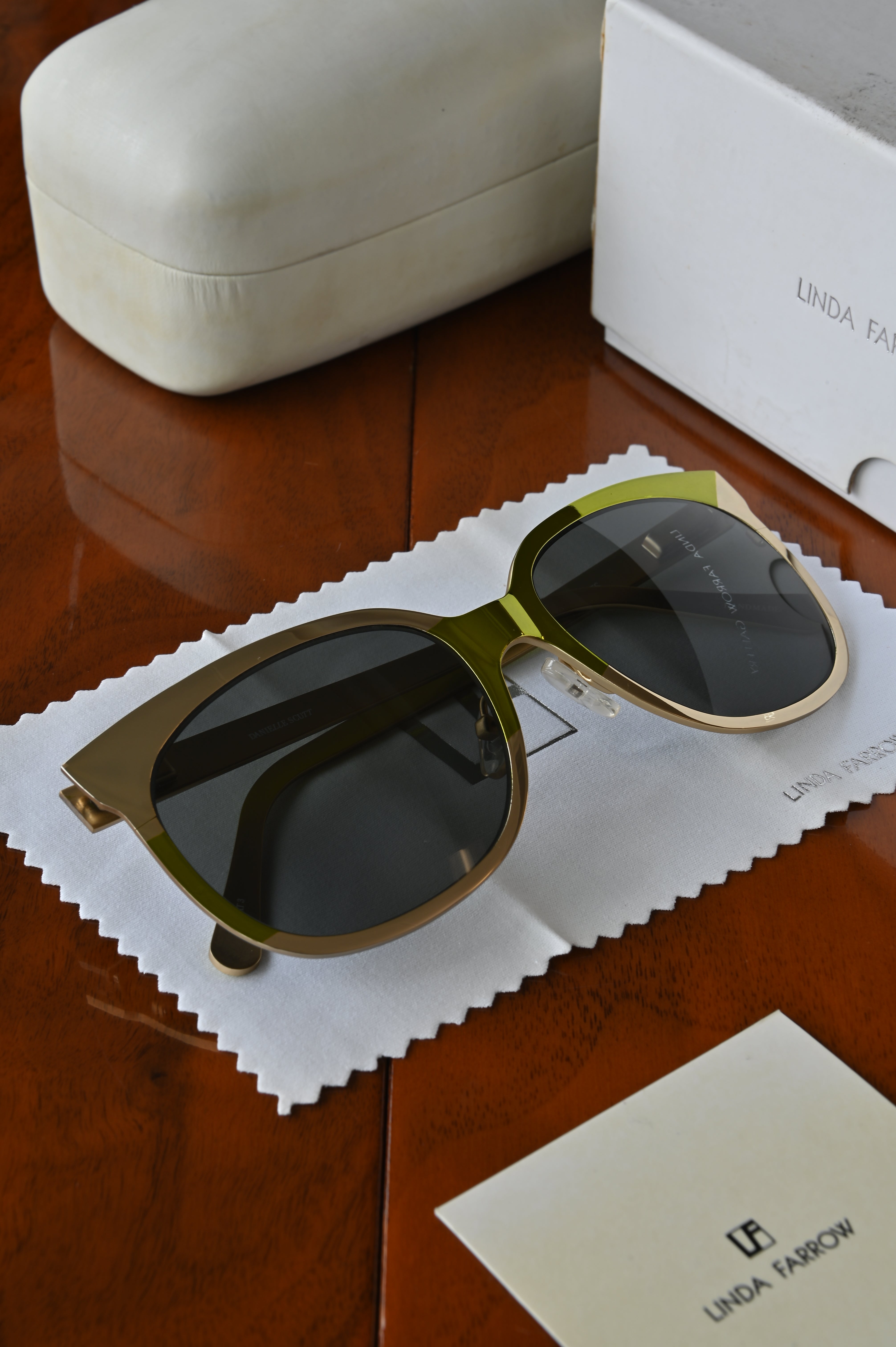 Linda Farrow Gold Metal Sunglasses