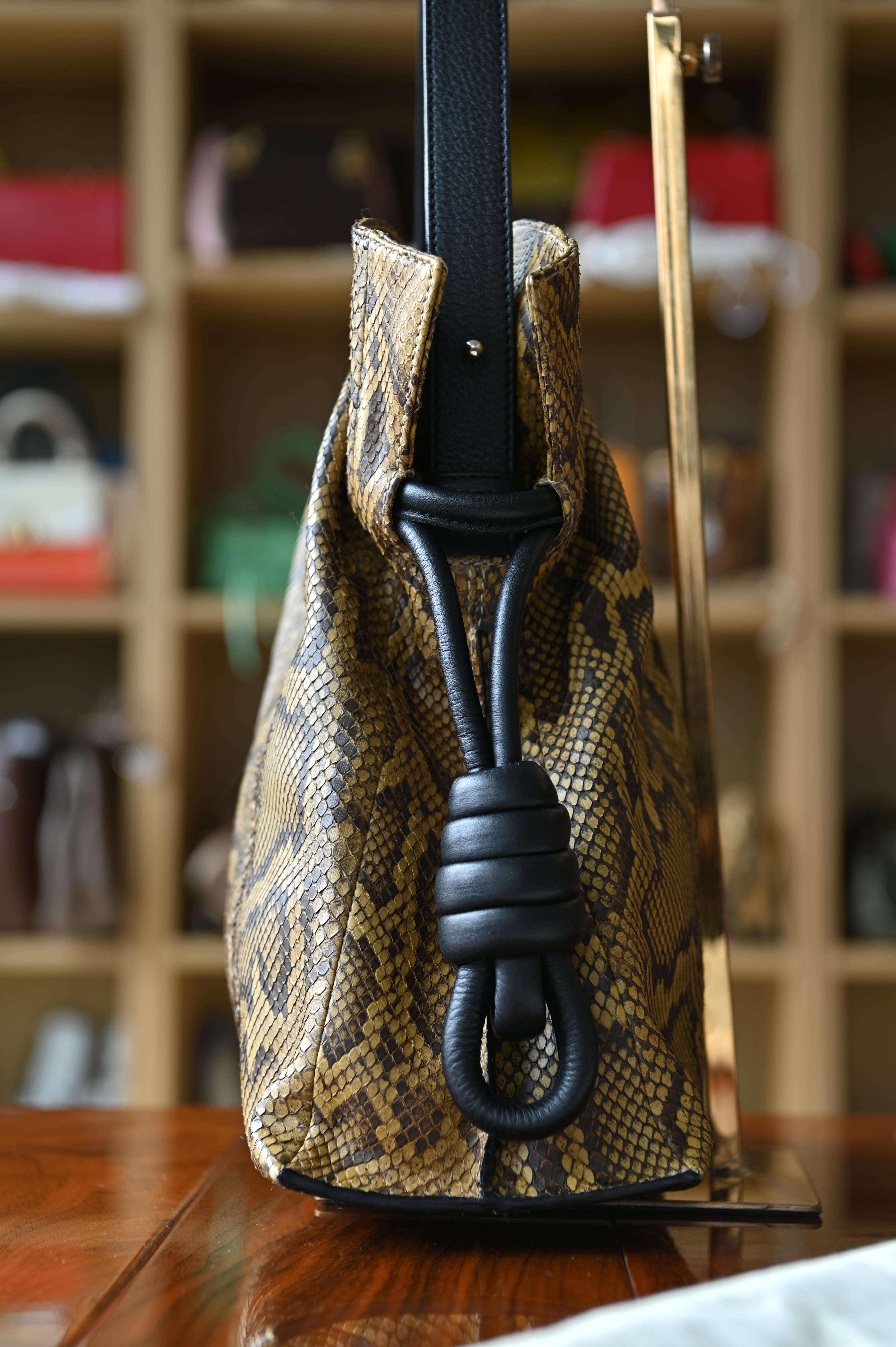 Loewe Flamenco Python Knot Tote Bag side