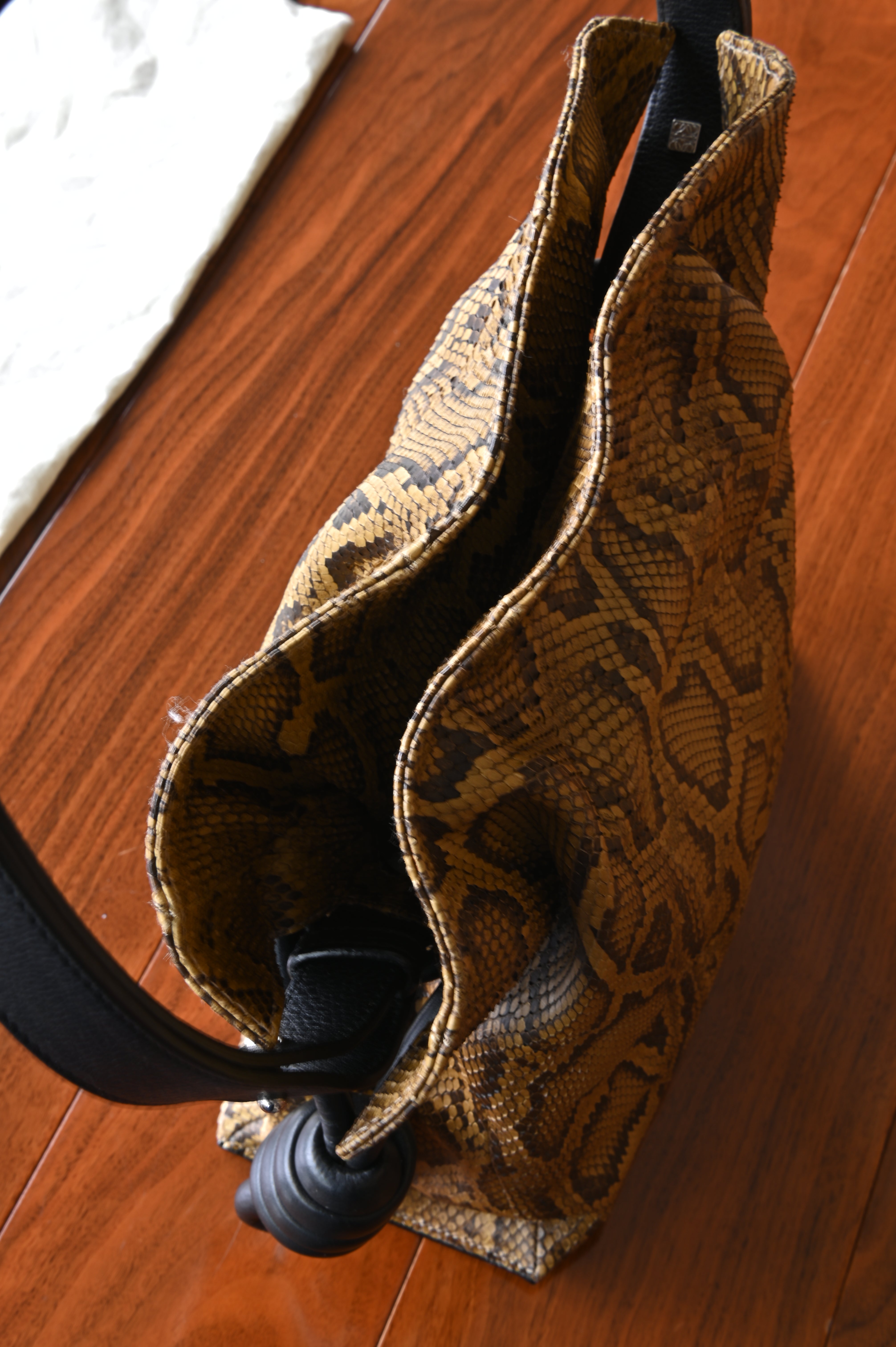 Loewe Flamenco Python Knot Tote Bag top