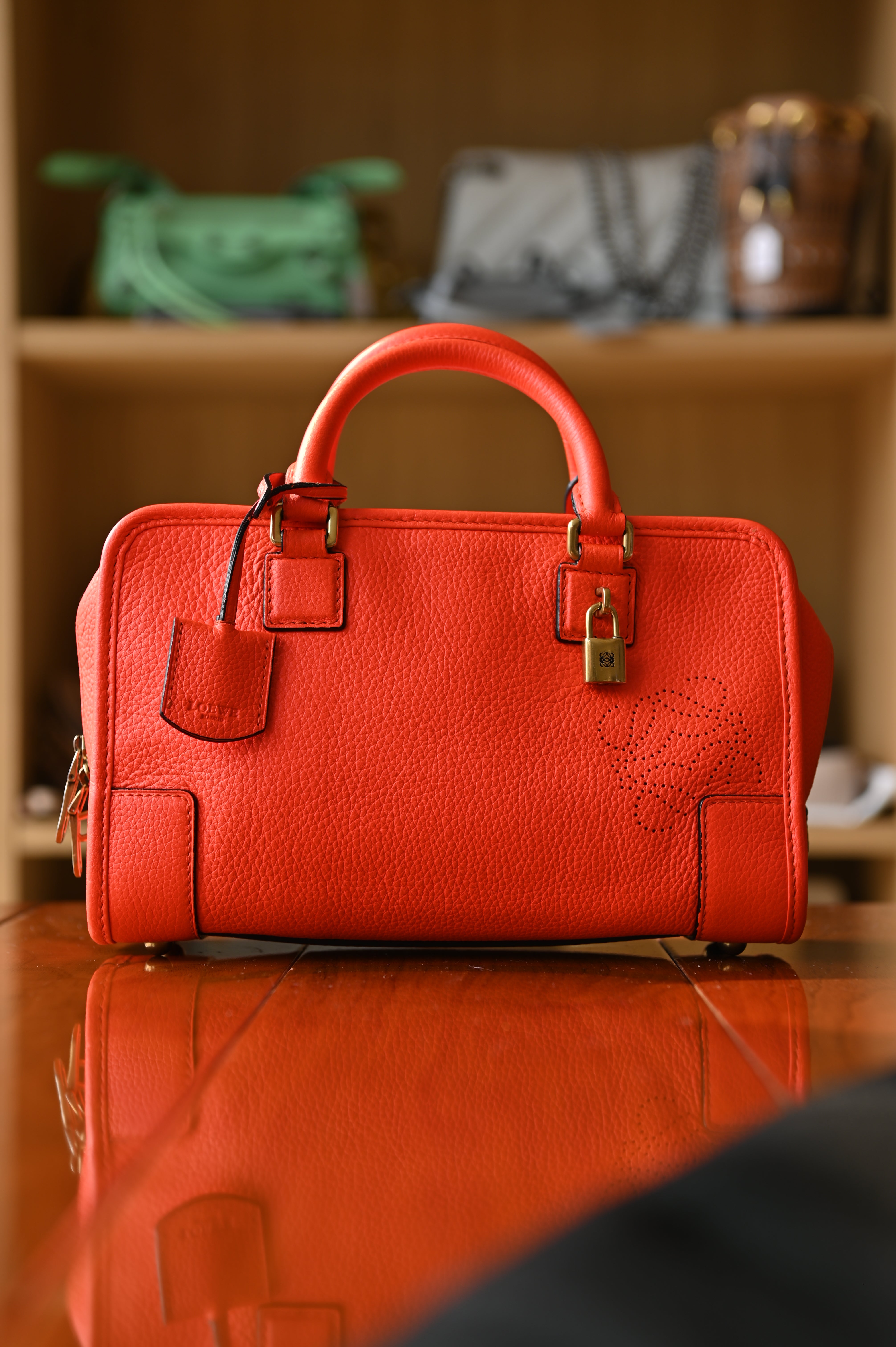 Loewe Neon Orange Amazona Handbag
