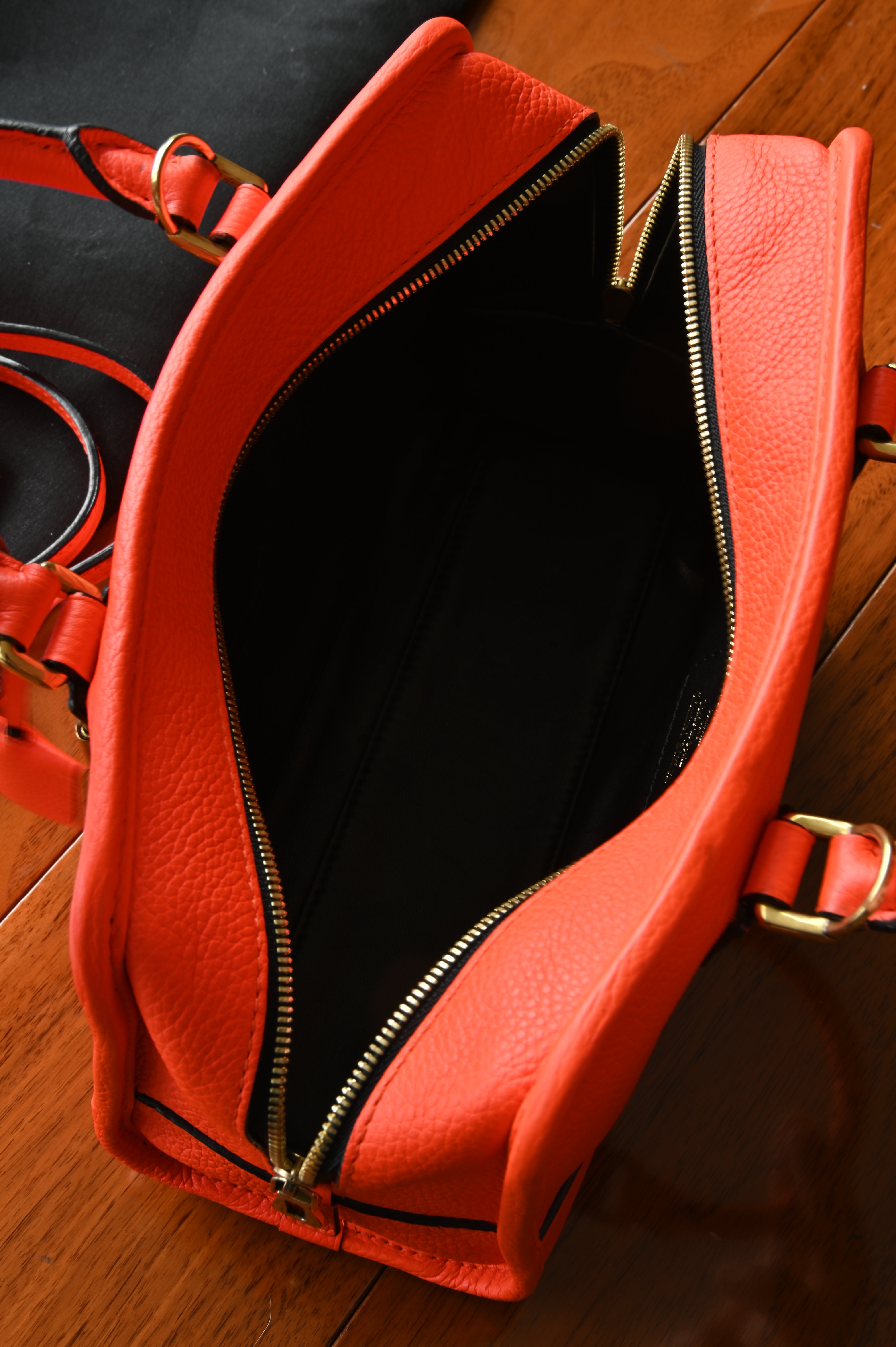 Loewe Neon Orange Amazona Handbag open