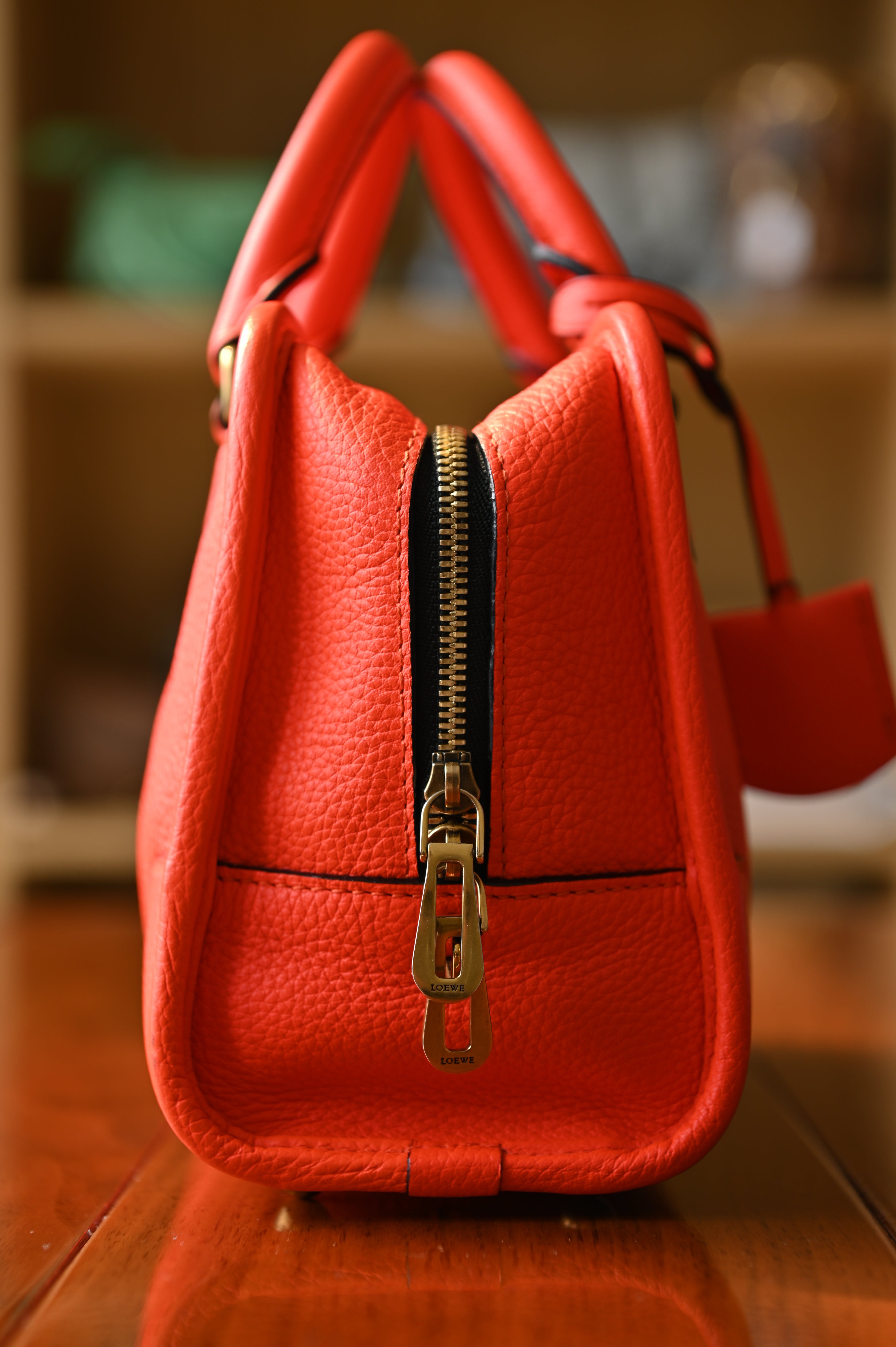 Loewe Neon Orange Amazona Handbag side