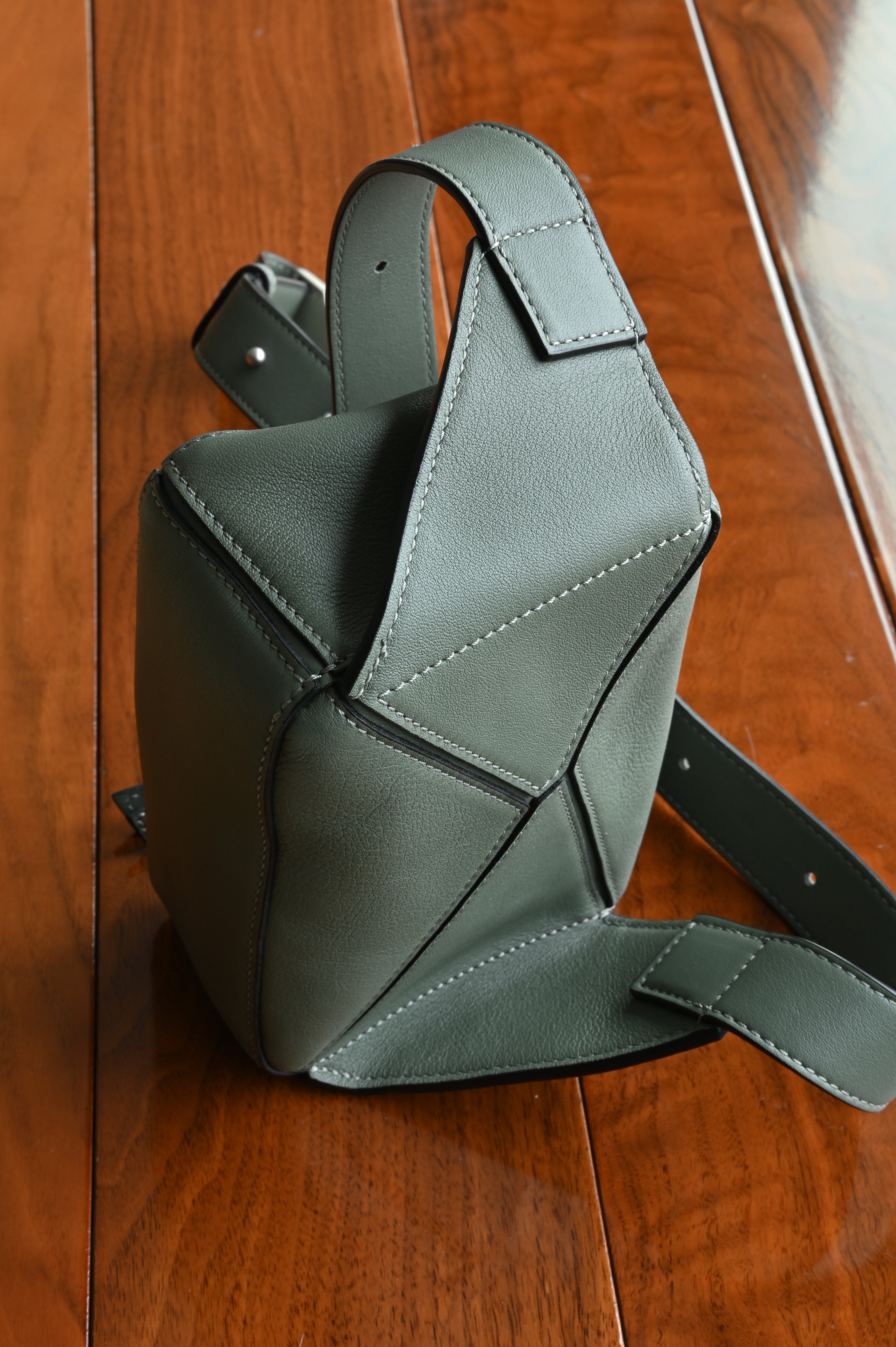 Loewe Sage Green Puzzle Edge Bag angle