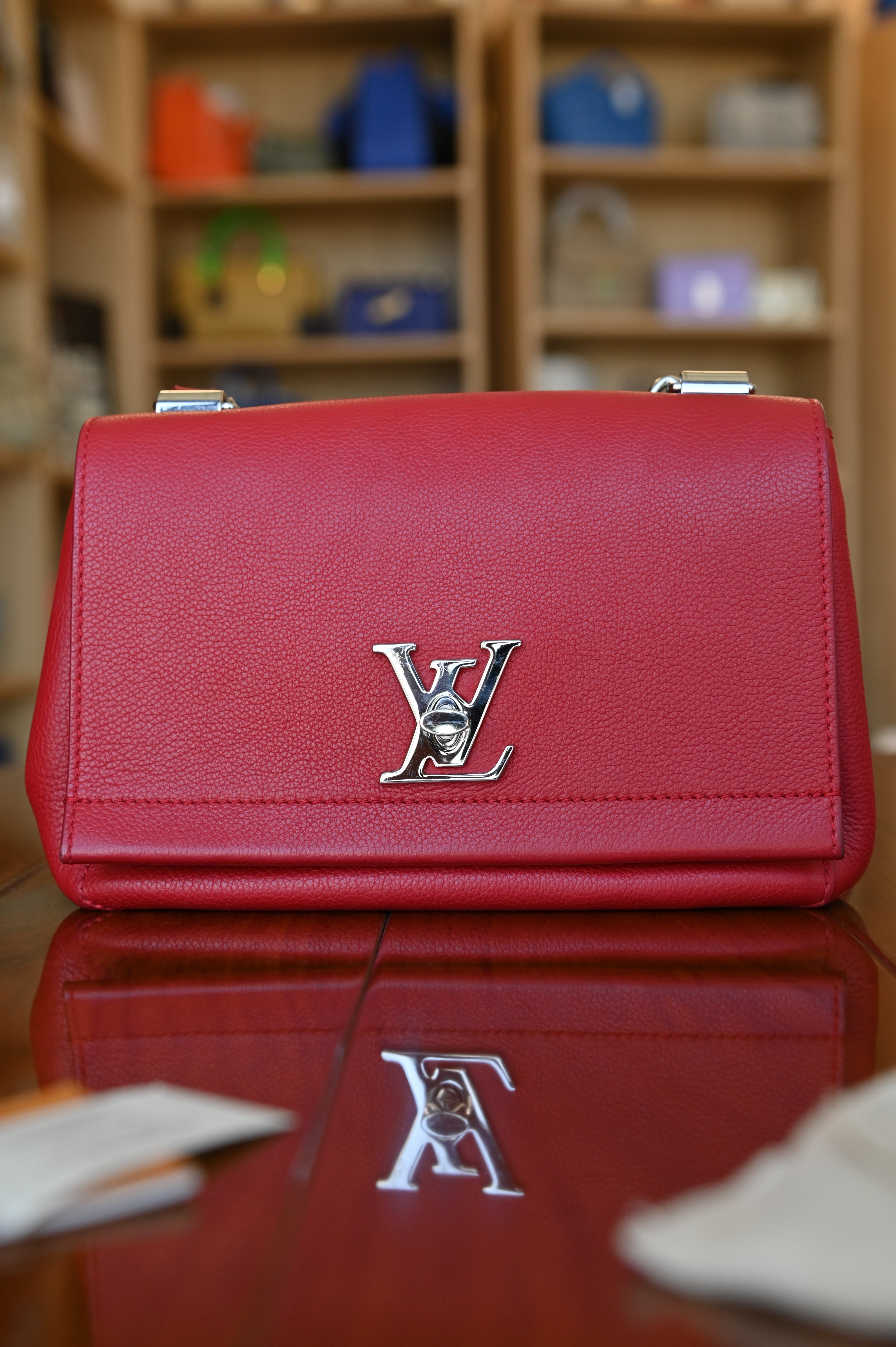 Louis Vuitton Red Lockme Crossbody Bag front