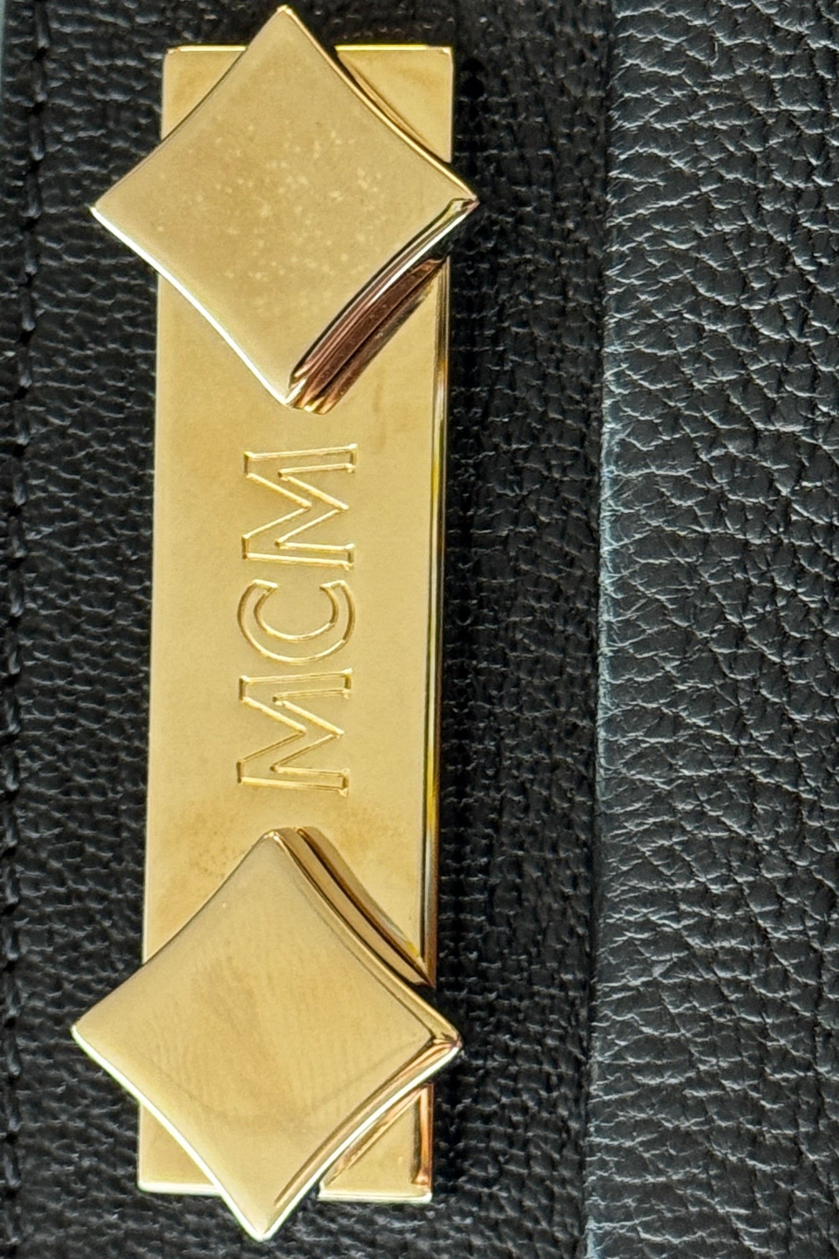 MCM Black Tote Bag logo