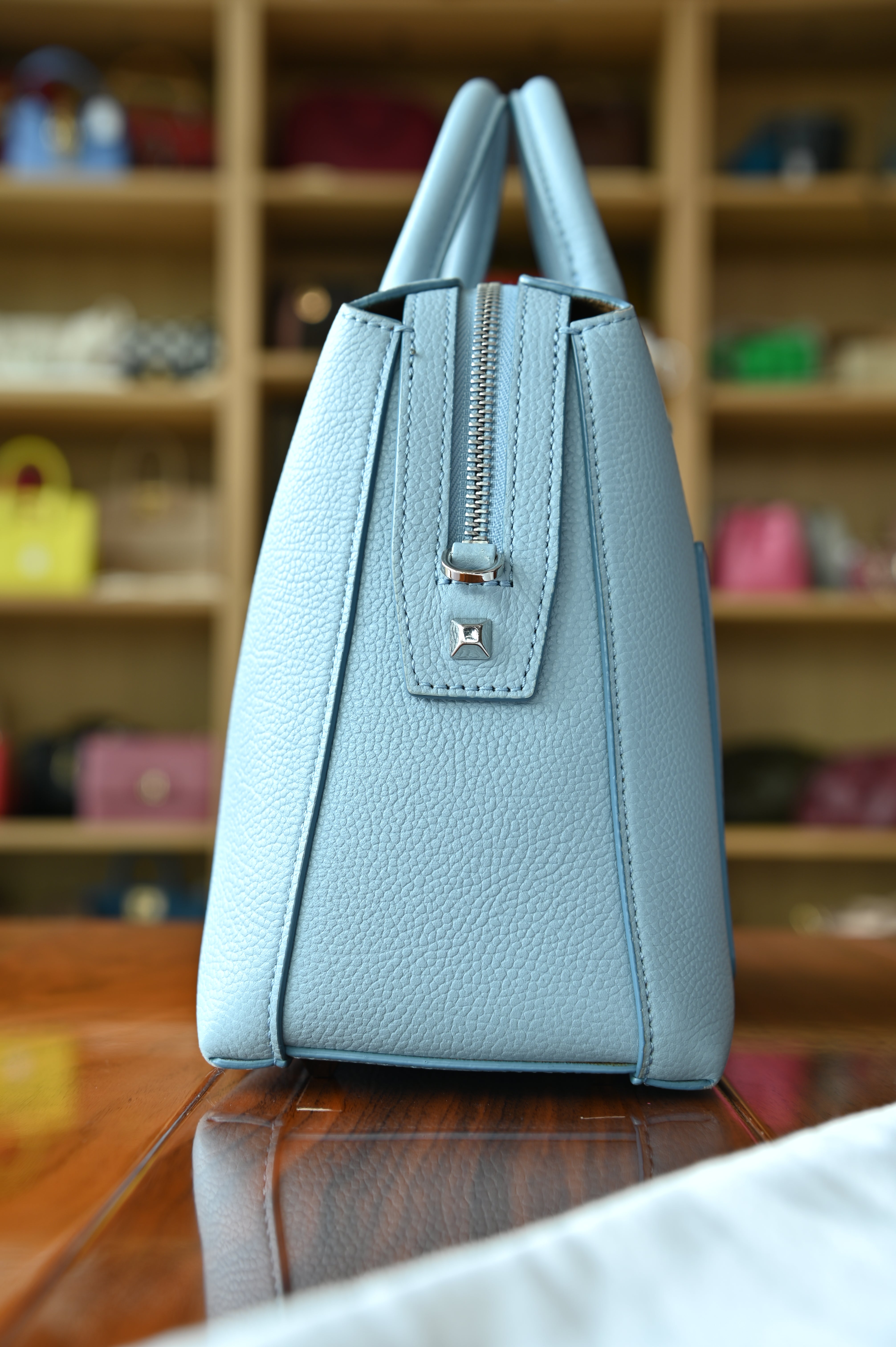 MCM Light Blue Crossbody Bag side