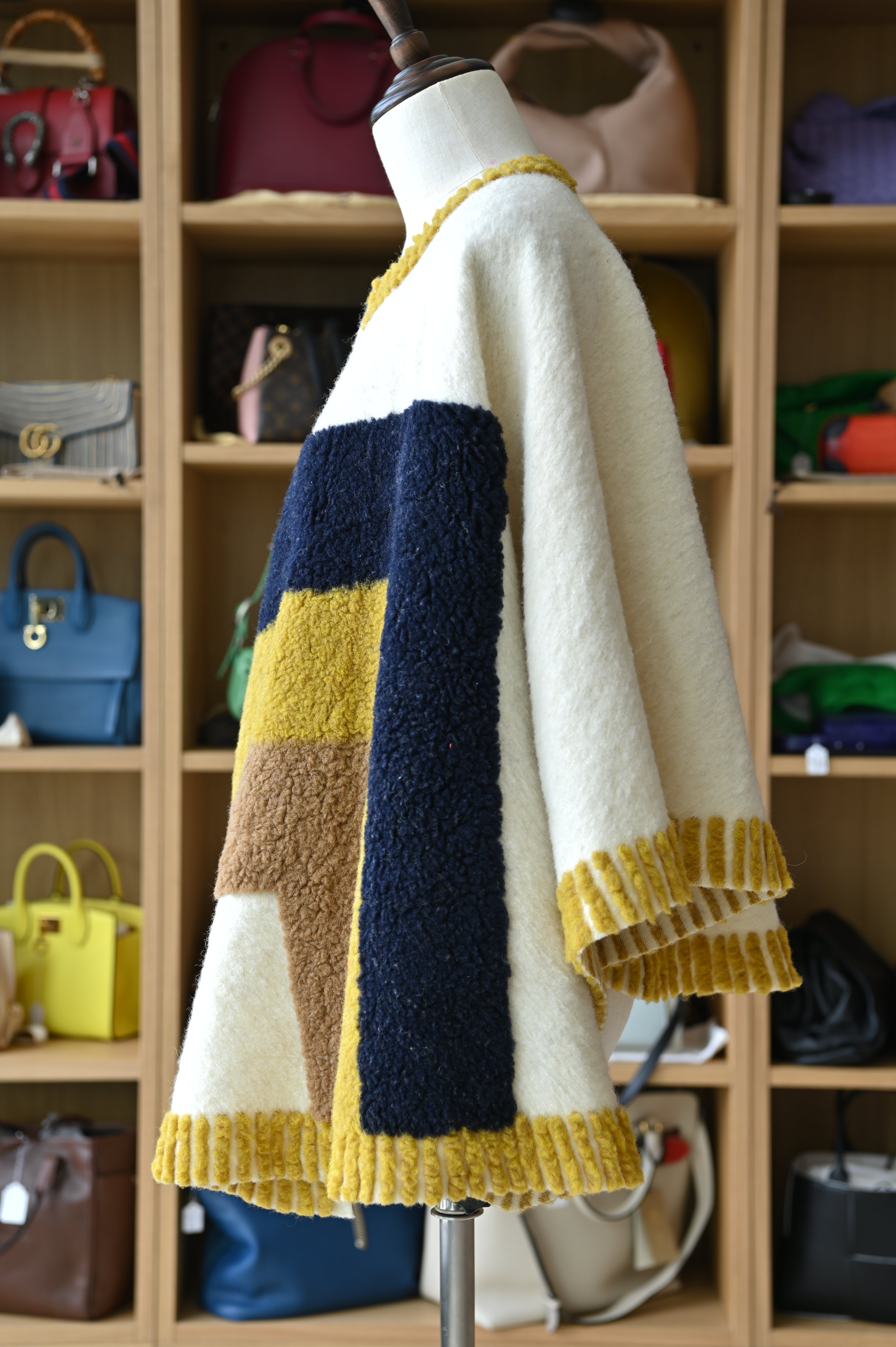  Maje Patterned Wool Poncho side two