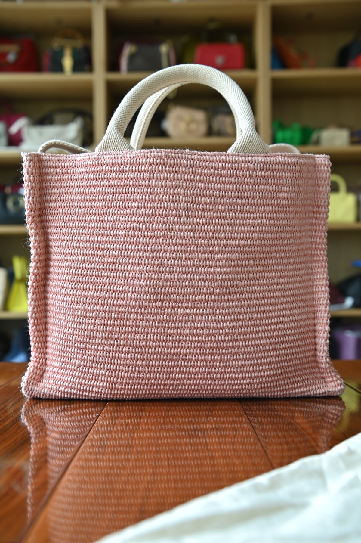 Marni Light Pink Canvas Tote Bag back