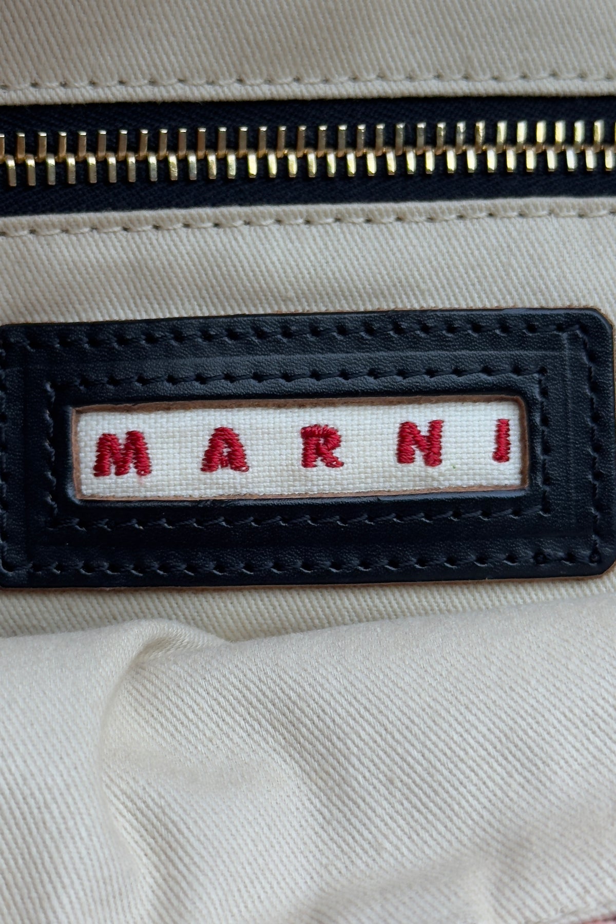 Marni Light Pink Canvas Tote Bag logo