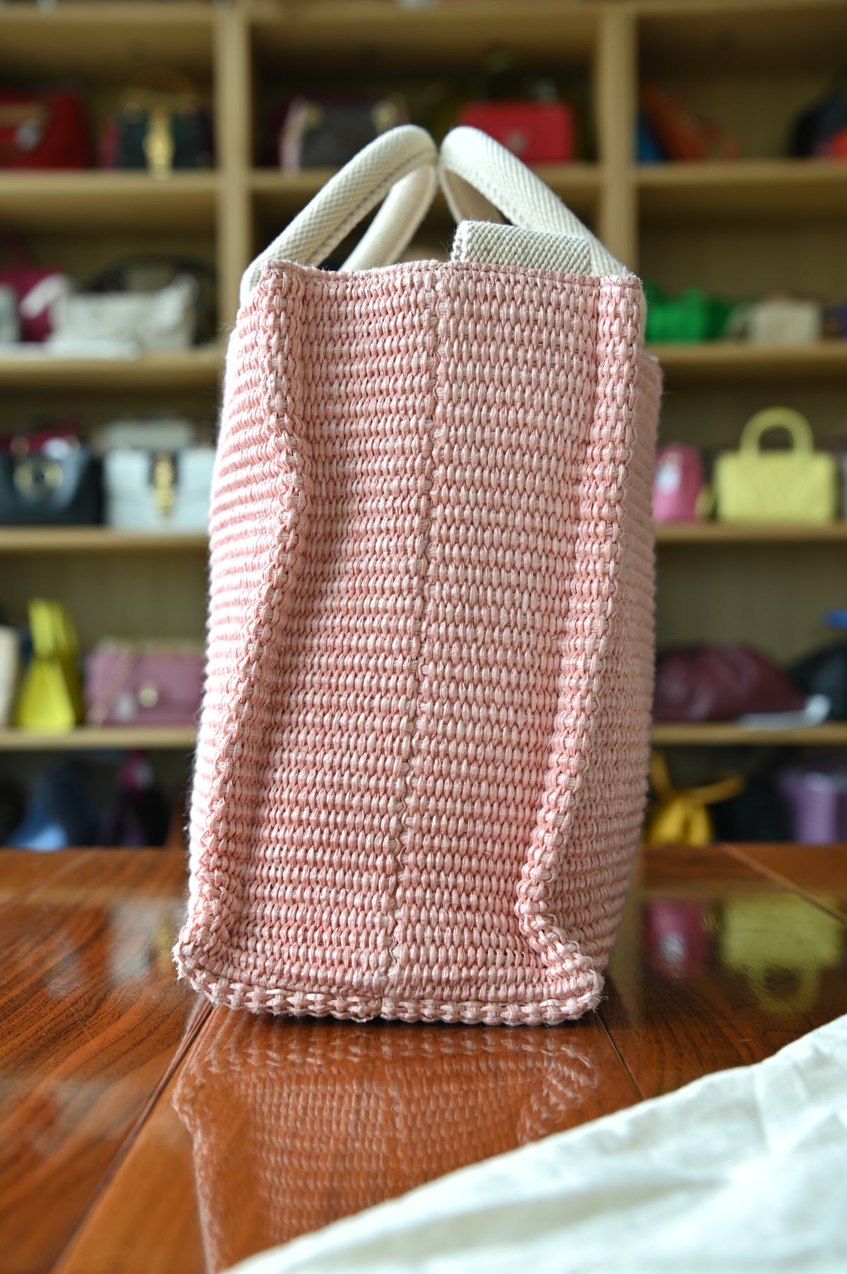 Marni Light Pink Canvas Tote Bag side