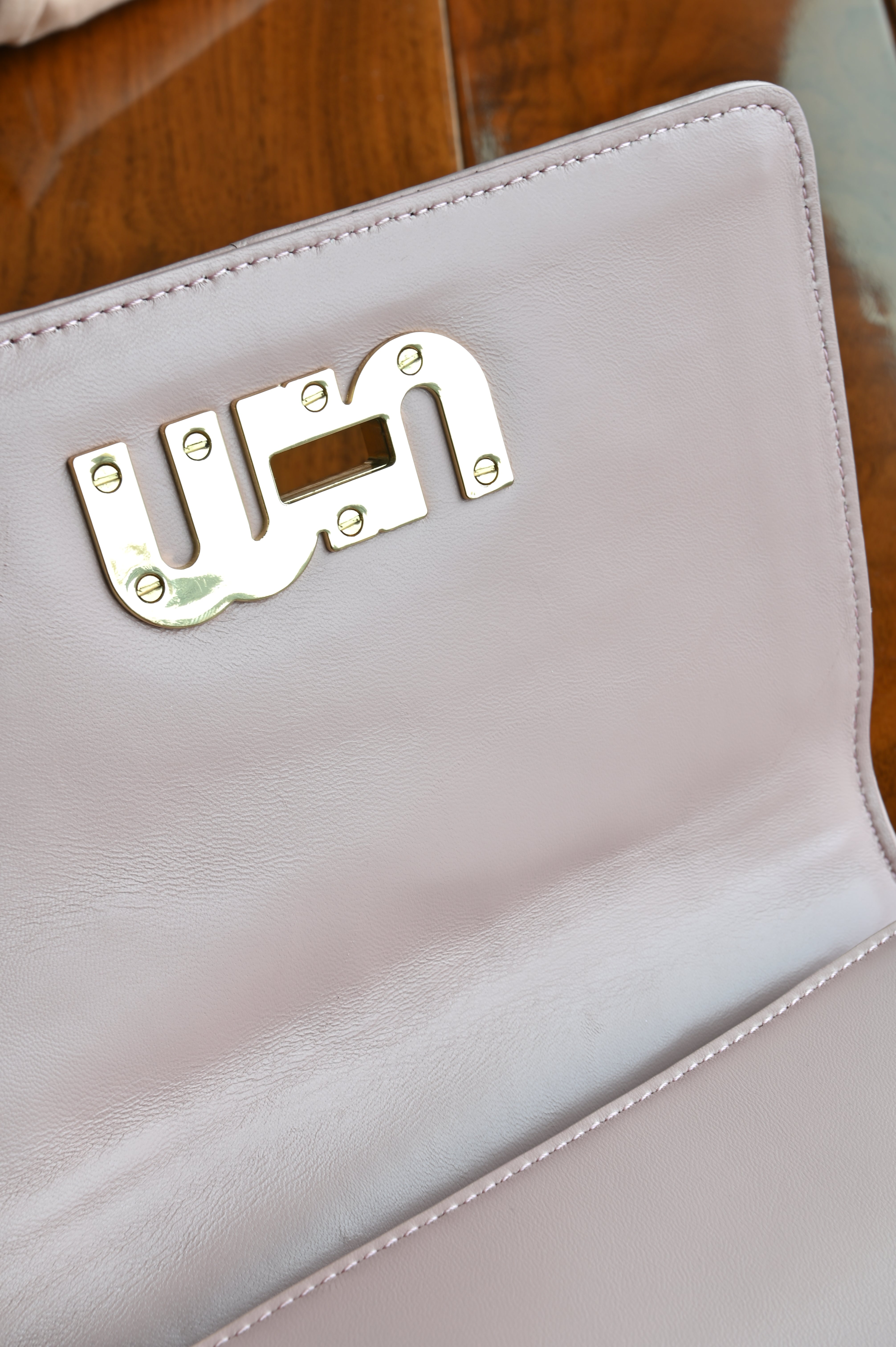 Miu Miu Pink Metalasse Crystal Bag lock