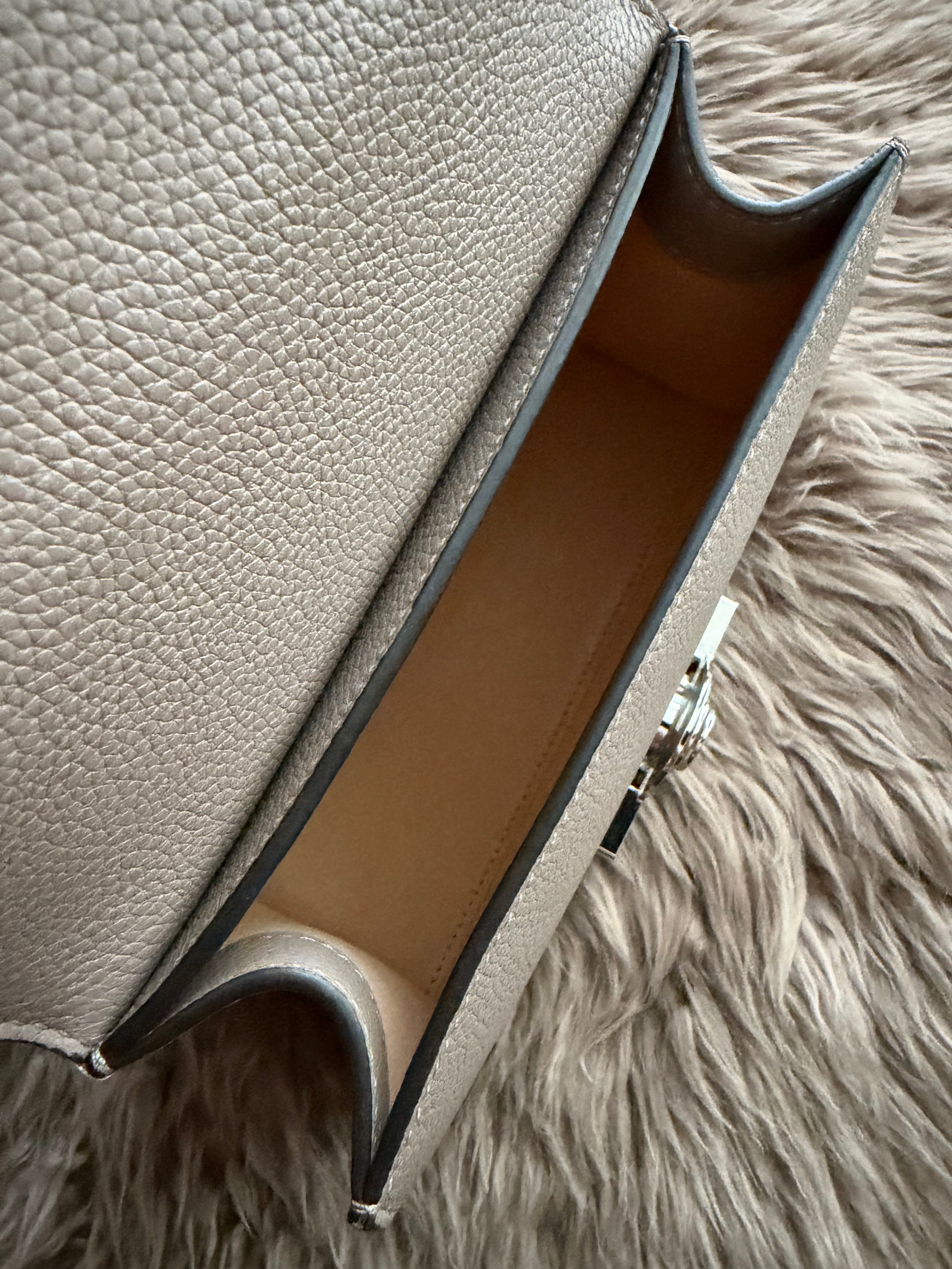 Moynat Rejane BB bag in Taupe inside